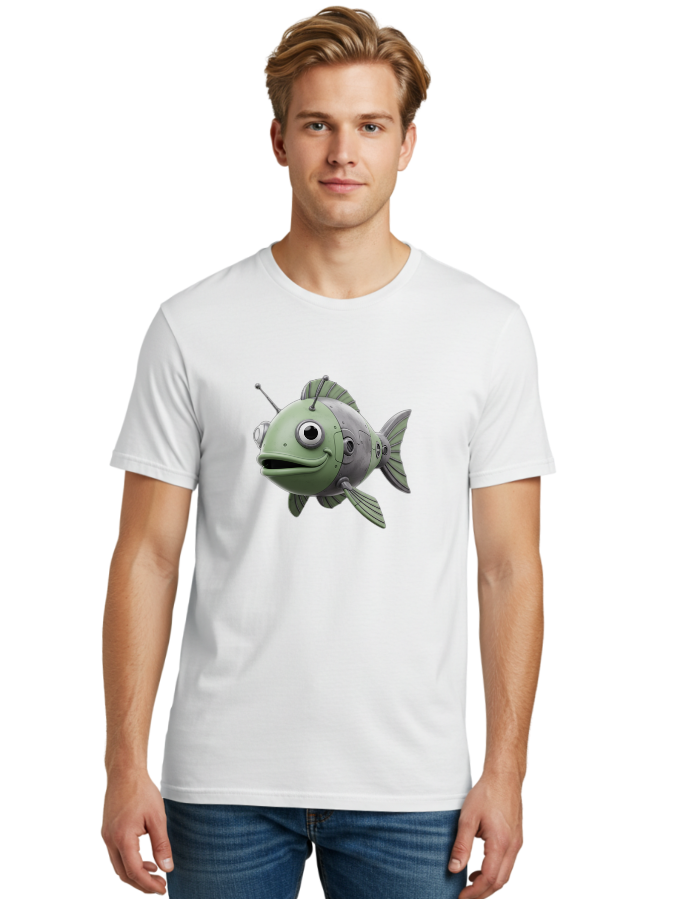Robot-Fish-8 Men'S Graphic Tee, 100% Cotton, Comfortable Casual Summer Wear, Machine Washable, Vintage Camera, Old Camera, Antique Camera, Black Camera, Classic Photography, Photography Equipment, Nostalgic Device, Film Camera, Camera Art Baf476 27