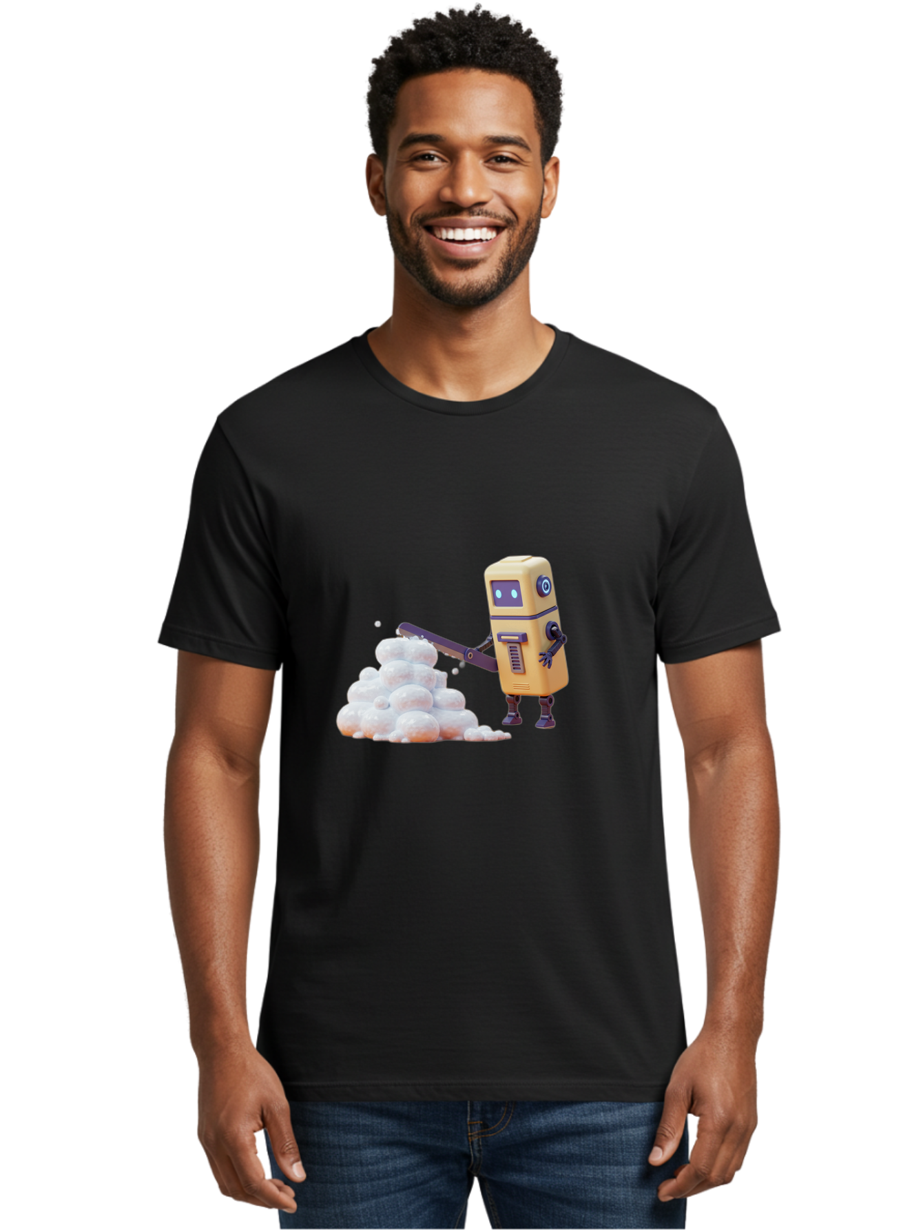 Robot-Shoveling-Snow Men'S Graphic Tee, 100% Cotton, Comfortable Casual Summer Wear, Machine Washable, Vintage Camera, Old Camera, Antique Camera, Black Camera, Classic Photography, Photography Equipment, Nostalgic Device, Film Camera, Baf479 17