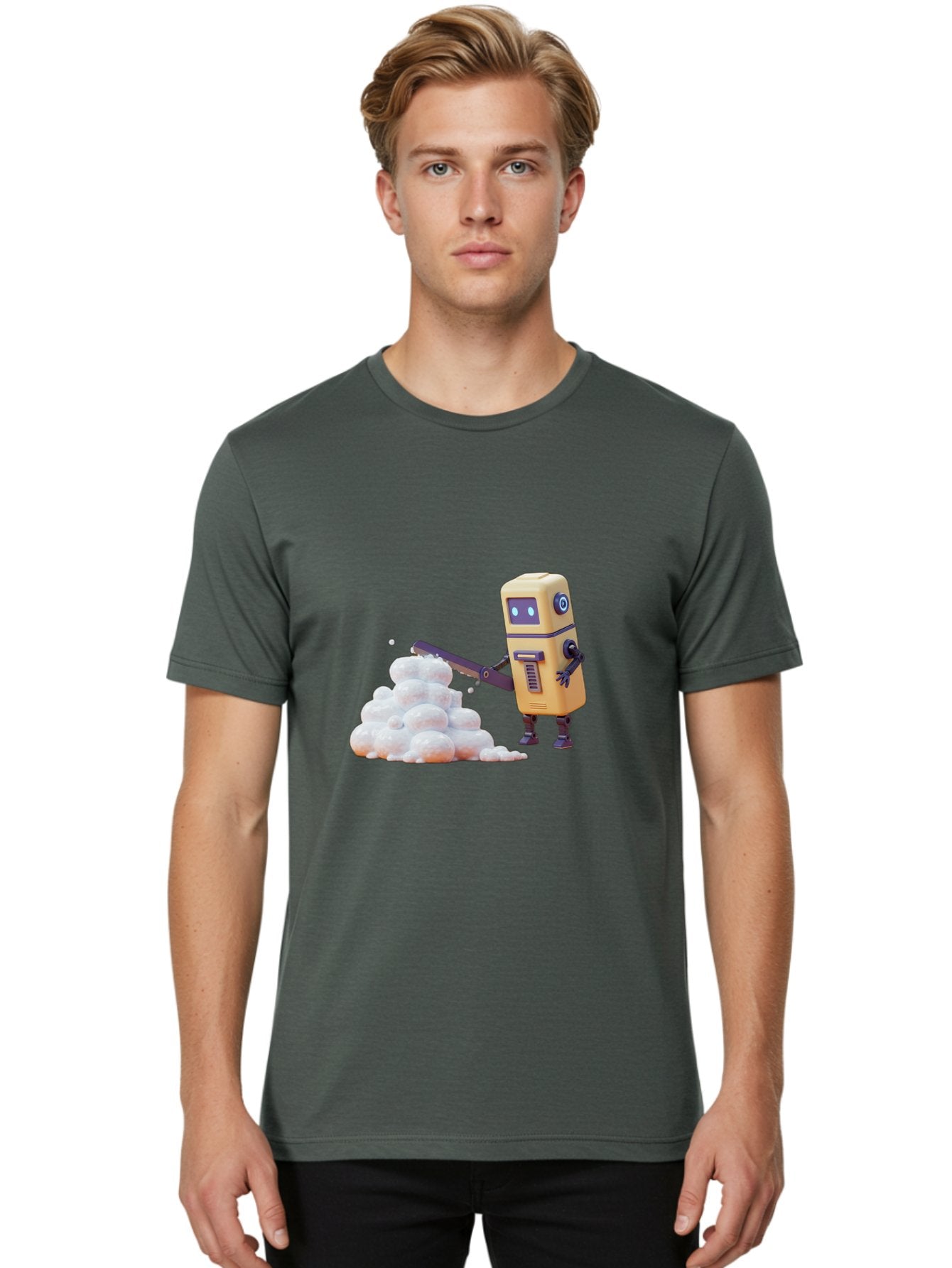 Robot-Shoveling-Snow Men'S Graphic Tee, 100% Cotton, Comfortable Casual Summer Wear, Machine Washable, Vintage Camera, Old Camera, Antique Camera, Black Camera, Classic Photography, Photography Equipment, Nostalgic Device, Film Camera, Baf479 28
