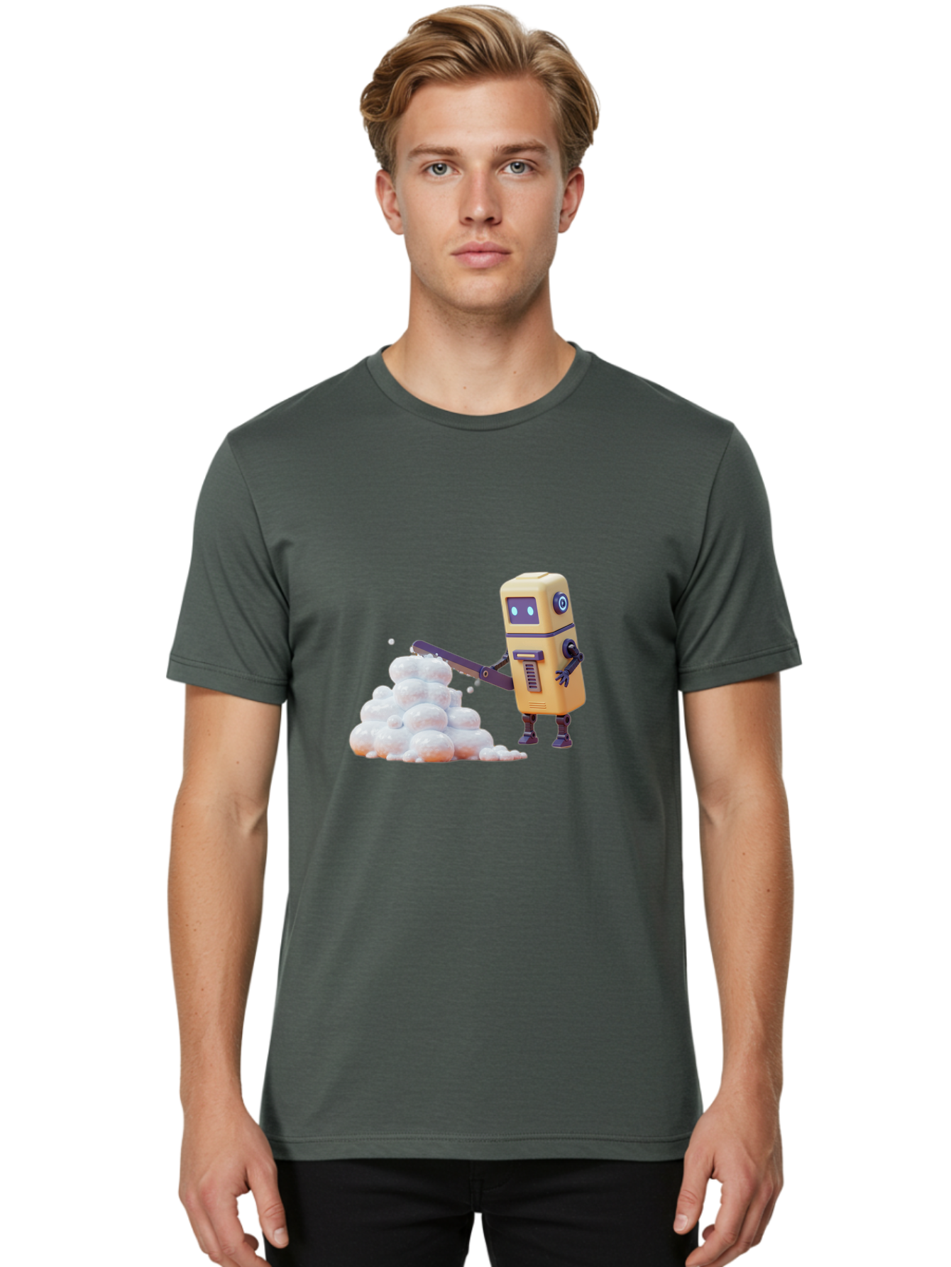Robot-Shoveling-Snow Men'S Graphic Tee, 100% Cotton, Comfortable Casual Summer Wear, Machine Washable, Vintage Camera, Old Camera, Antique Camera, Black Camera, Classic Photography, Photography Equipment, Nostalgic Device, Film Camera, Baf479 18