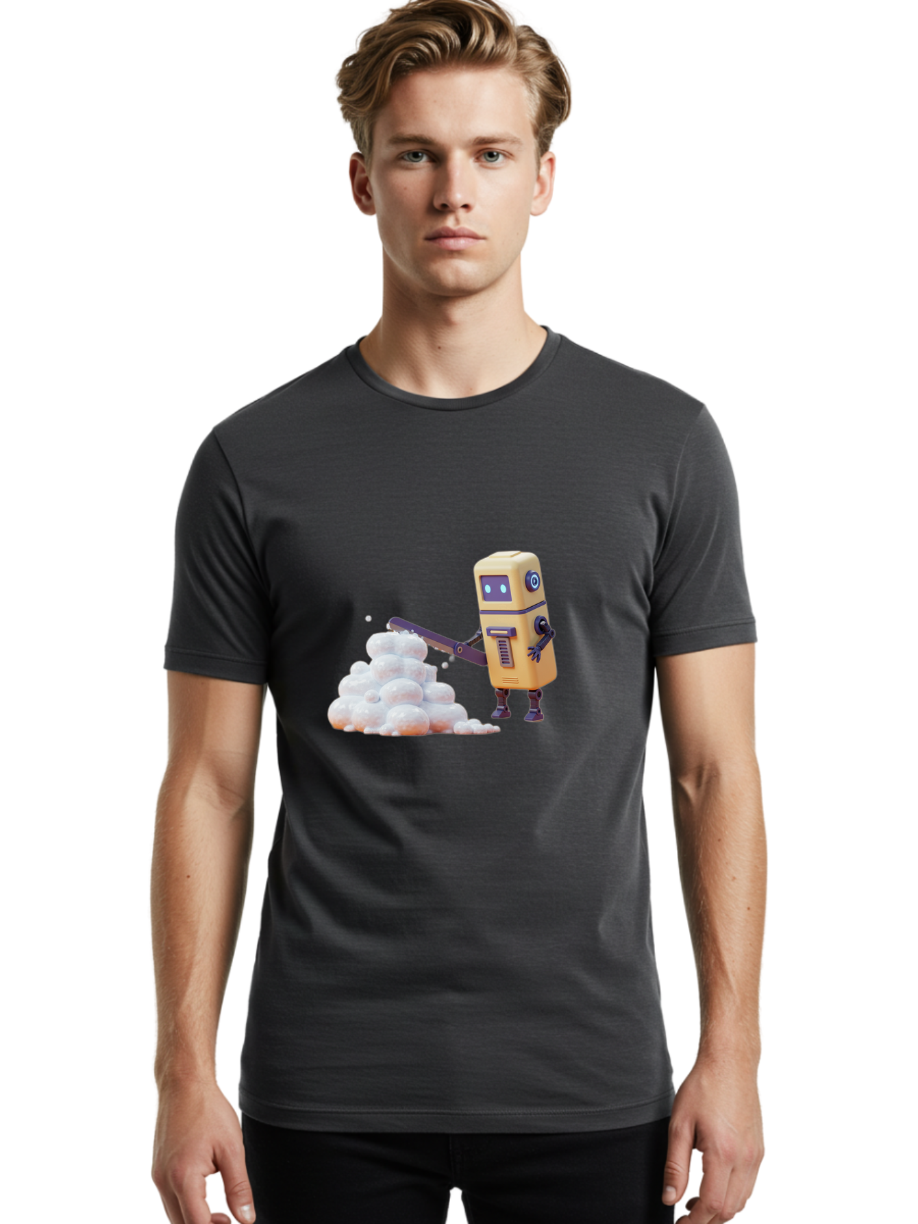 Robot-Shoveling-Snow Men'S Graphic Tee, 100% Cotton, Comfortable Casual Summer Wear, Machine Washable, Vintage Camera, Old Camera, Antique Camera, Black Camera, Classic Photography, Photography Equipment, Nostalgic Device, Film Camera, Baf479 29