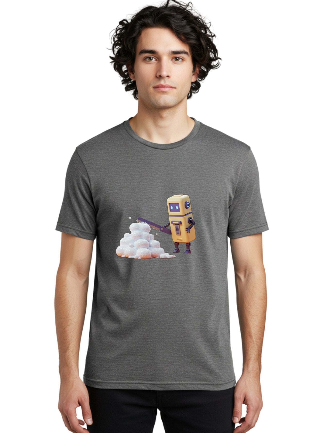 Robot-Shoveling-Snow Men'S Graphic Tee, 100% Cotton, Comfortable Casual Summer Wear, Machine Washable, Vintage Camera, Old Camera, Antique Camera, Black Camera, Classic Photography, Photography Equipment, Nostalgic Device, Film Camera, Baf479 30