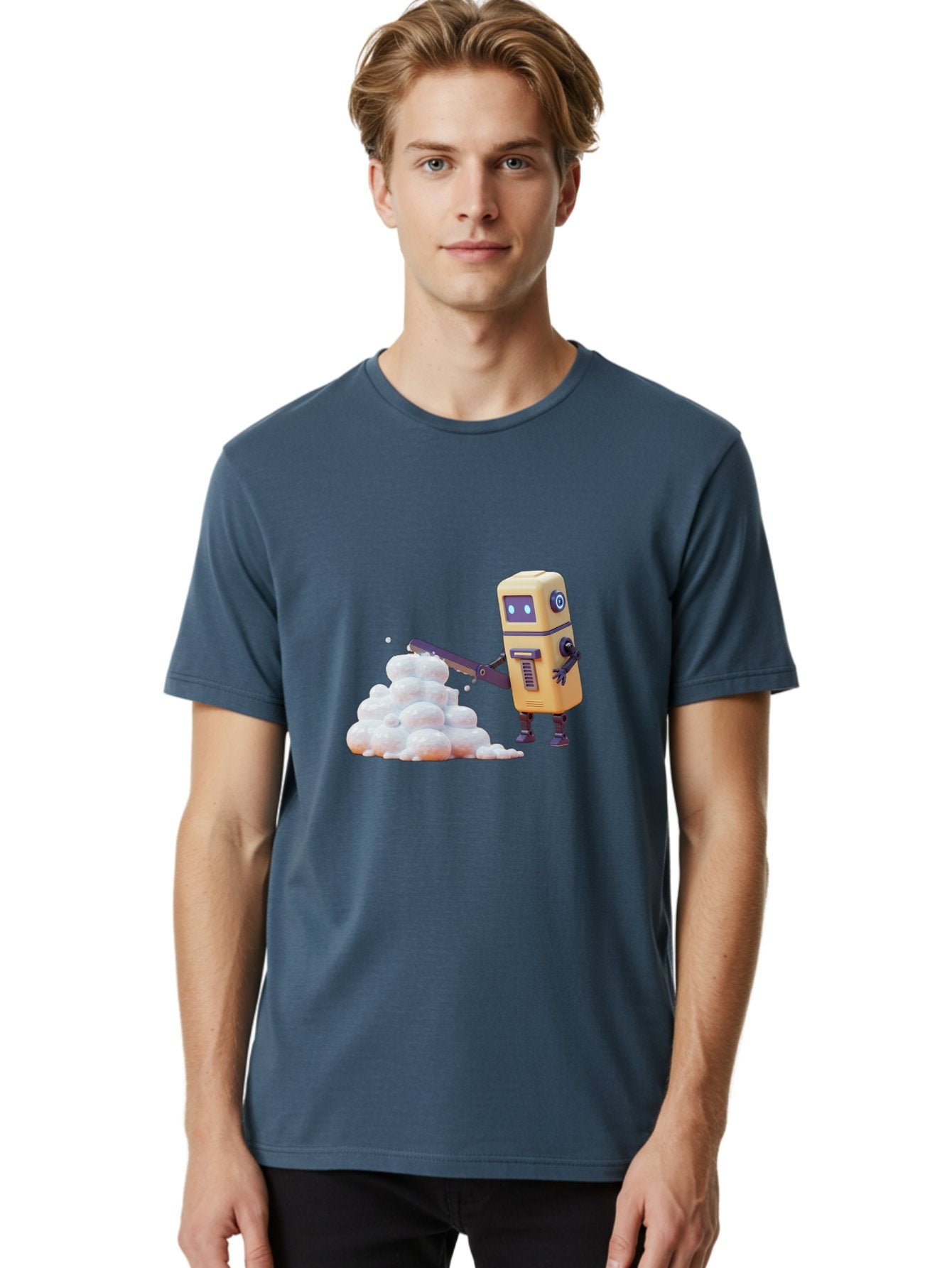 Robot-Shoveling-Snow Men'S Graphic Tee, 100% Cotton, Comfortable Casual Summer Wear, Machine Washable, Vintage Camera, Old Camera, Antique Camera, Black Camera, Classic Photography, Photography Equipment, Nostalgic Device, Film Camera, Baf479 23