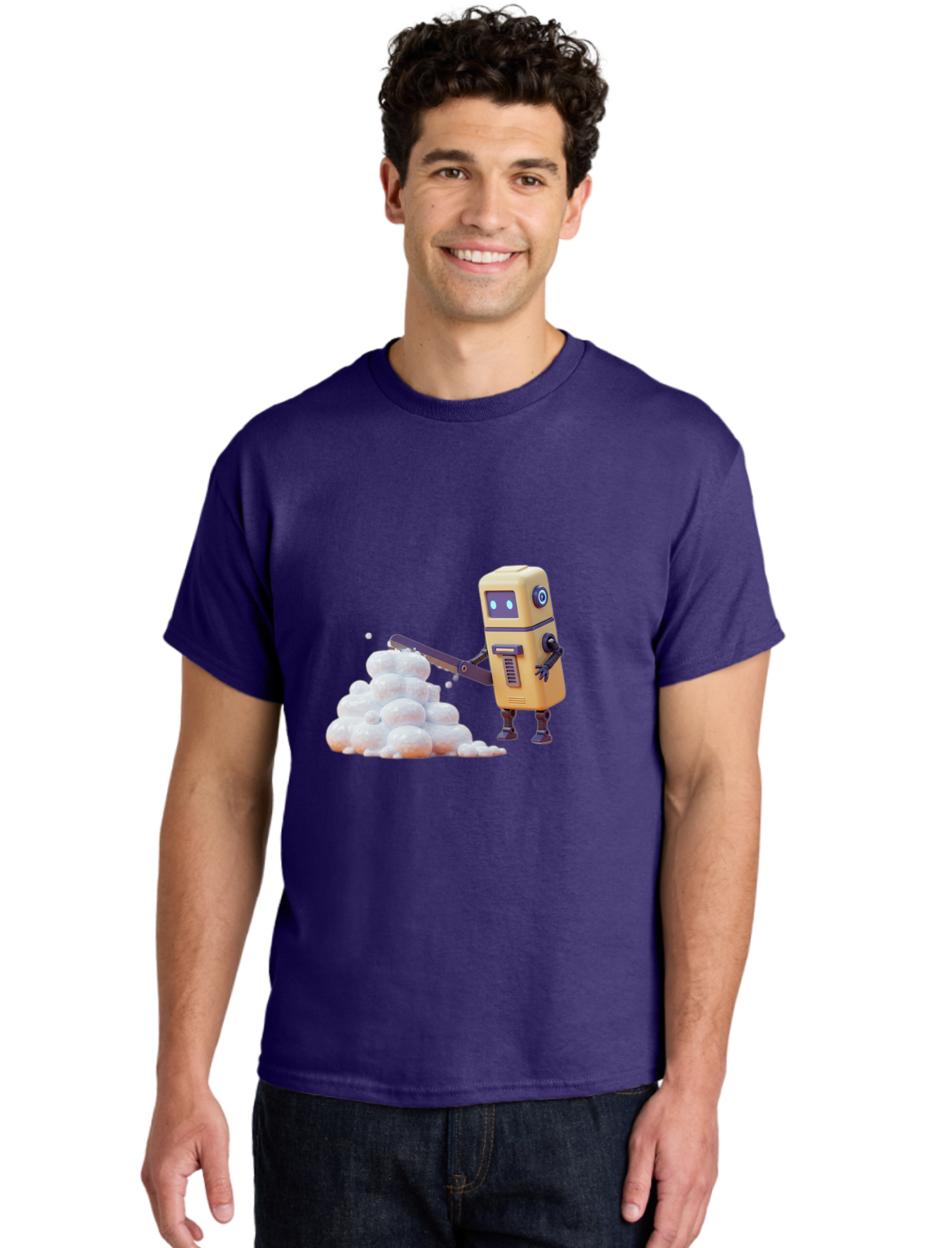Robot-Shoveling-Snow Men'S Graphic Tee, 100% Cotton, Comfortable Casual Summer Wear, Machine Washable, Vintage Camera, Old Camera, Antique Camera, Black Camera, Classic Photography, Photography Equipment, Nostalgic Device, Film Camera, Baf479 27
