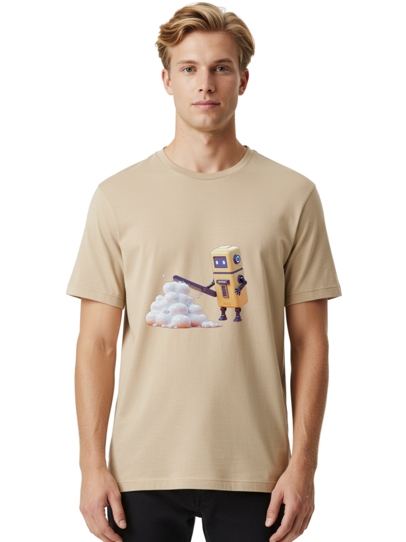 Robot-Shoveling-Snow Men'S Graphic Tee, 100% Cotton, Comfortable Casual Summer Wear, Machine Washable, Vintage Camera, Old Camera, Antique Camera, Black Camera, Classic Photography, Photography Equipment, Nostalgic Device, Film Camera, Baf479 22