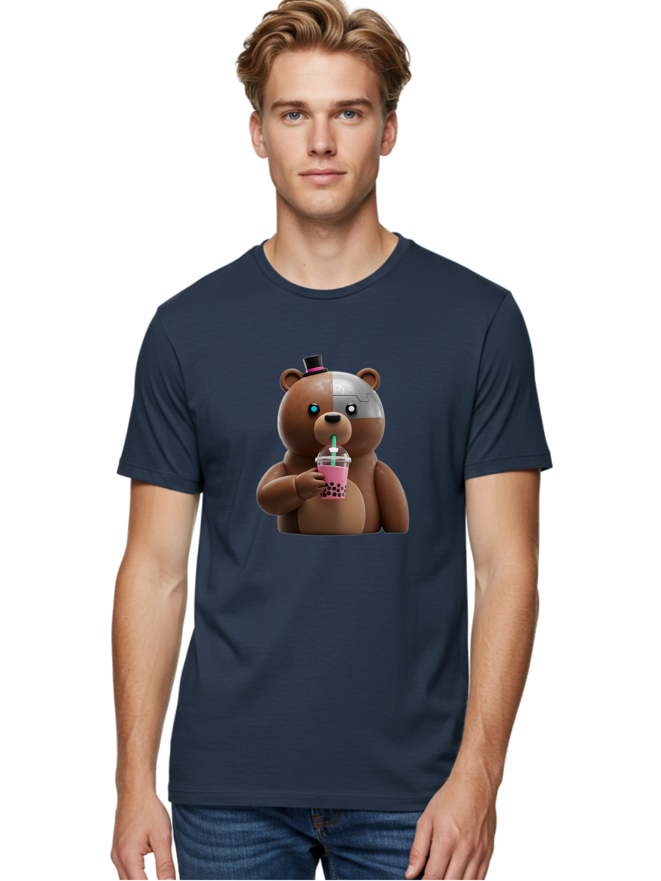 Robot-Teddy-Bear Men'S Graphic Tee, 100% Cotton, Comfortable Casual Summer Wear, Machine Washable, Vintage Camera, Old Camera, Antique Camera, Black Camera, Classic Photography, Photography Equipment, Nostalgic Device, Film Camera, Camera Art Baf481 28