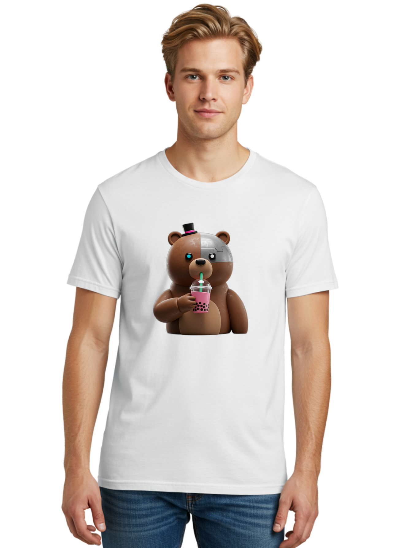 Robot-Teddy-Bear Men'S Graphic Tee, 100% Cotton, Comfortable Casual Summer Wear, Machine Washable, Vintage Camera, Old Camera, Antique Camera, Black Camera, Classic Photography, Photography Equipment, Nostalgic Device, Film Camera, Camera Art Baf481 30