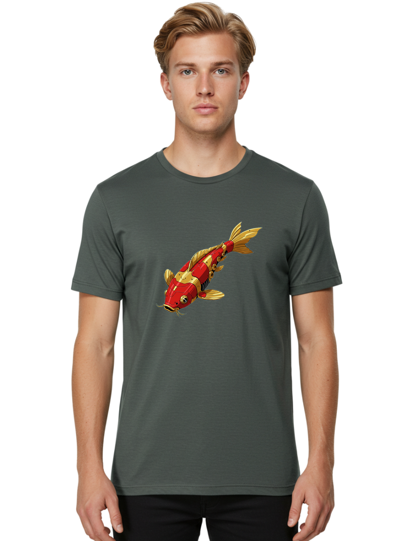 Robotic-Koi-Fish Men'S Graphic Tee, 100% Cotton, Comfortable Casual Summer Wear, Machine Washable, Vintage Camera, Old Camera, Antique Camera, Black Camera, Classic Photography, Photography Equipment, Nostalgic Device, Film Camera, Camera Art Baf483 16