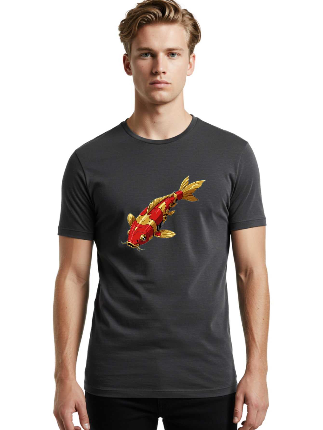 Robotic-Koi-Fish Men'S Graphic Tee, 100% Cotton, Comfortable Casual Summer Wear, Machine Washable, Vintage Camera, Old Camera, Antique Camera, Black Camera, Classic Photography, Photography Equipment, Nostalgic Device, Film Camera, Camera Art Baf483 27