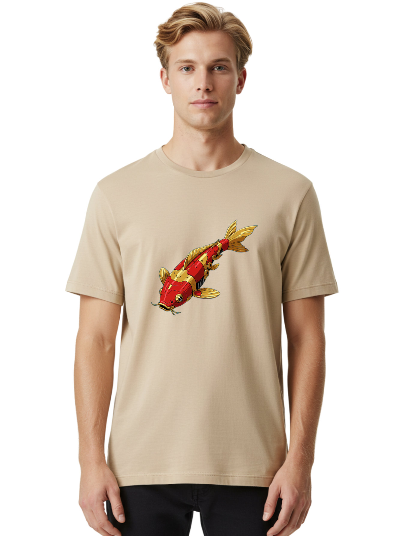 Robotic-Koi-Fish Men'S Graphic Tee, 100% Cotton, Comfortable Casual Summer Wear, Machine Washable, Vintage Camera, Old Camera, Antique Camera, Black Camera, Classic Photography, Photography Equipment, Nostalgic Device, Film Camera, Camera Art Baf483 29