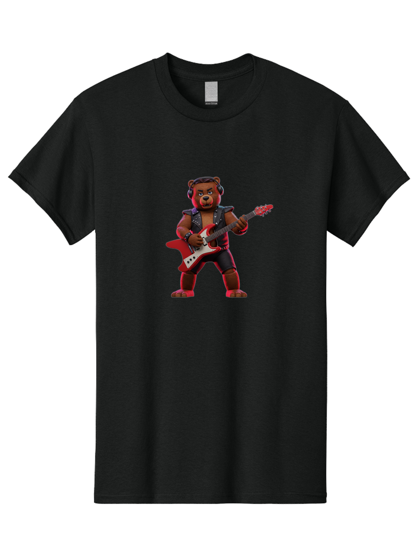 Rockstar-Bear-1 Men'S Graphic Tee, 100% Cotton, Comfortable Casual Summer Wear, Machine Washable, Vintage Camera, Old Camera, Antique Camera, Black Camera, Classic Photography, Photography Equipment, Nostalgic Device, Film Camera, Camera Art Baf484 4