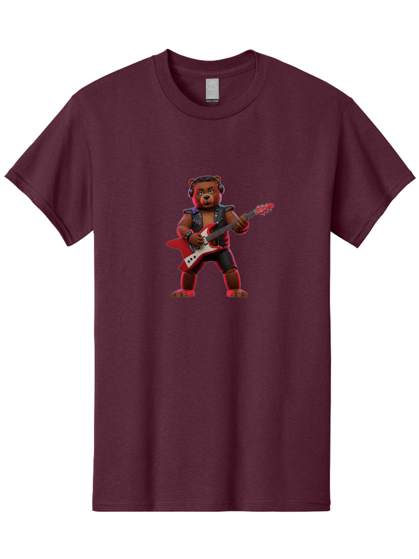 Rockstar-Bear-1 Men'S Graphic Tee, 100% Cotton, Comfortable Casual Summer Wear, Machine Washable, Vintage Camera, Old Camera, Antique Camera, Black Camera, Classic Photography, Photography Equipment, Nostalgic Device, Film Camera, Camera Art Baf484