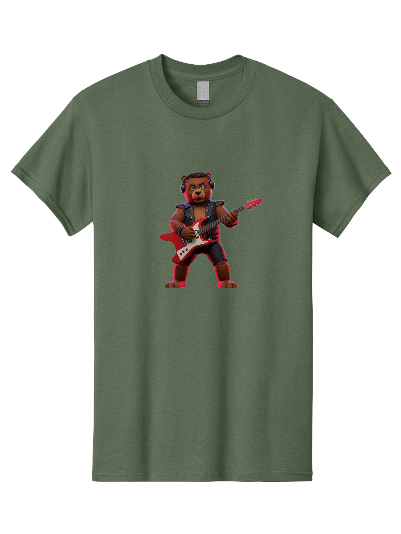 Rockstar-Bear-1 Men'S Graphic Tee, 100% Cotton, Comfortable Casual Summer Wear, Machine Washable, Vintage Camera, Old Camera, Antique Camera, Black Camera, Classic Photography, Photography Equipment, Nostalgic Device, Film Camera, Camera Art Baf484