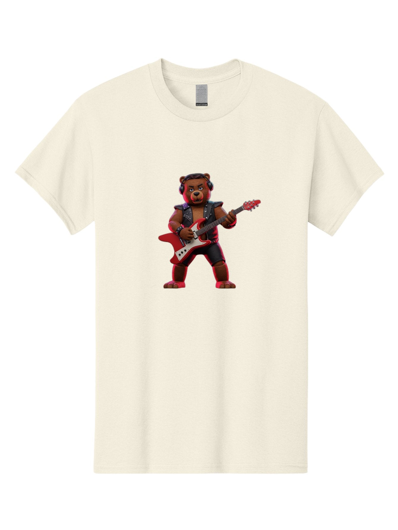 Rockstar-Bear-1 Men'S Graphic Tee, 100% Cotton, Comfortable Casual Summer Wear, Machine Washable, Vintage Camera, Old Camera, Antique Camera, Black Camera, Classic Photography, Photography Equipment, Nostalgic Device, Film Camera, Camera Art Baf484 4