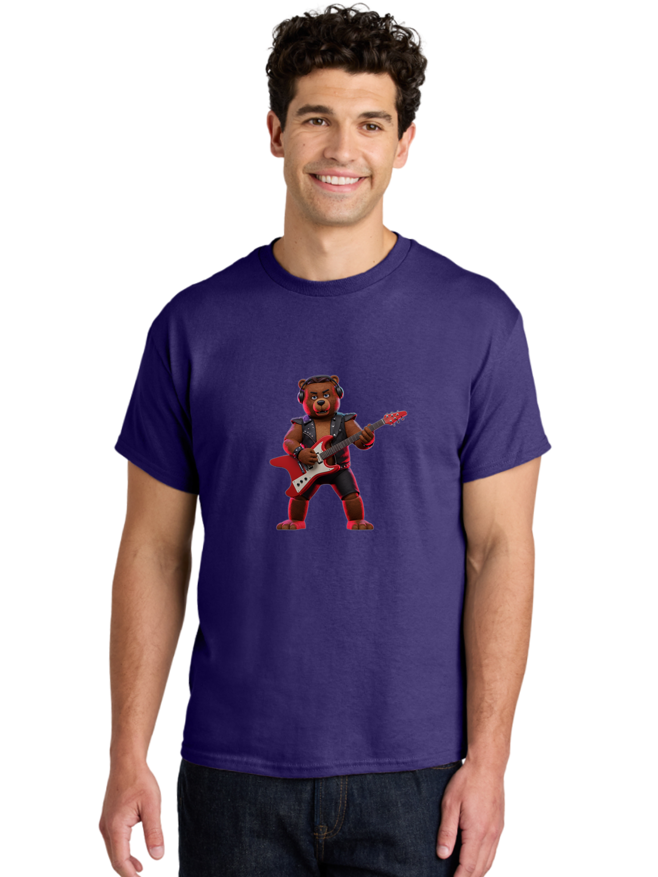 Rockstar-Bear-1 Men'S Graphic Tee, 100% Cotton, Comfortable Casual Summer Wear, Machine Washable, Vintage Camera, Old Camera, Antique Camera, Black Camera, Classic Photography, Photography Equipment, Nostalgic Device, Film Camera, Camera Art Baf484 23