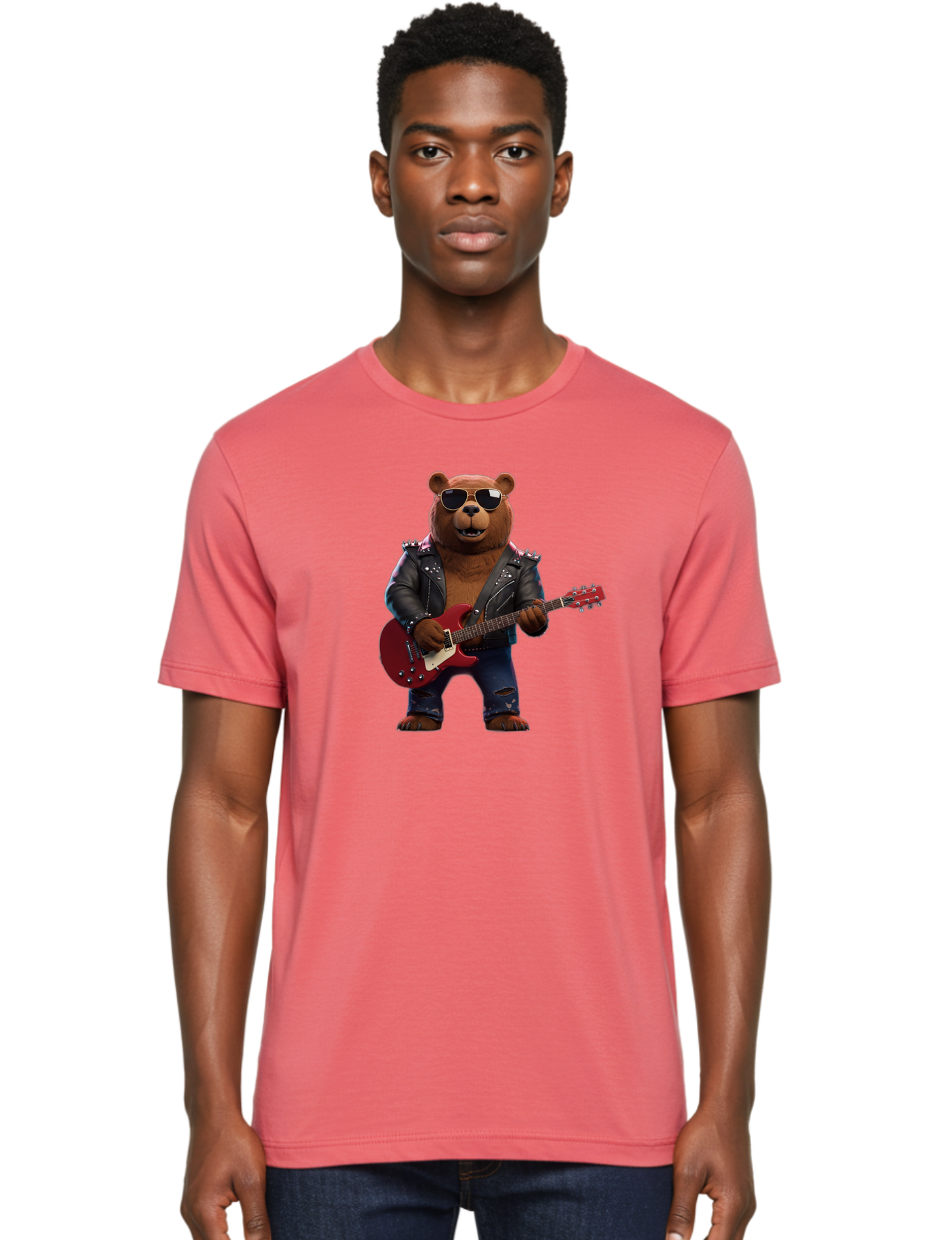 Rockstar-Bear Men'S Graphic Tee, 100% Cotton, Comfortable Casual Summer Wear, Machine Washable, Vintage Camera, Old Camera, Antique Camera, Black Camera, Classic Photography, Photography Equipment, Nostalgic Device, Film Camera, Camera Art Baf485 17
