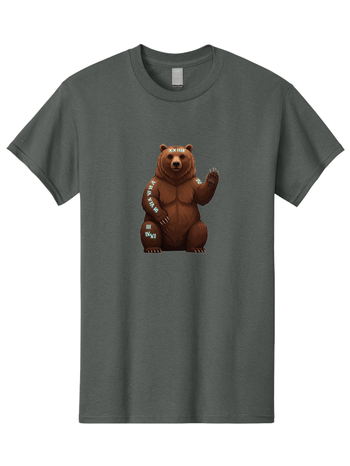 Roman-Numeral-Bear Men'S Graphic Tee, 100% Cotton, Comfortable Casual Summer Wear, Machine Washable, Vintage Camera, Old Camera, Antique Camera, Black Camera, Classic Photography, Photography Equipment, Nostalgic Device, Film Camera, Baf486 4