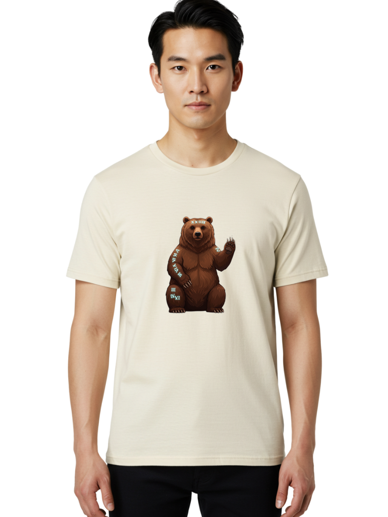 Roman-Numeral-Bear Men'S Graphic Tee, 100% Cotton, Comfortable Casual Summer Wear, Machine Washable, Vintage Camera, Old Camera, Antique Camera, Black Camera, Classic Photography, Photography Equipment, Nostalgic Device, Film Camera, Baf486 22