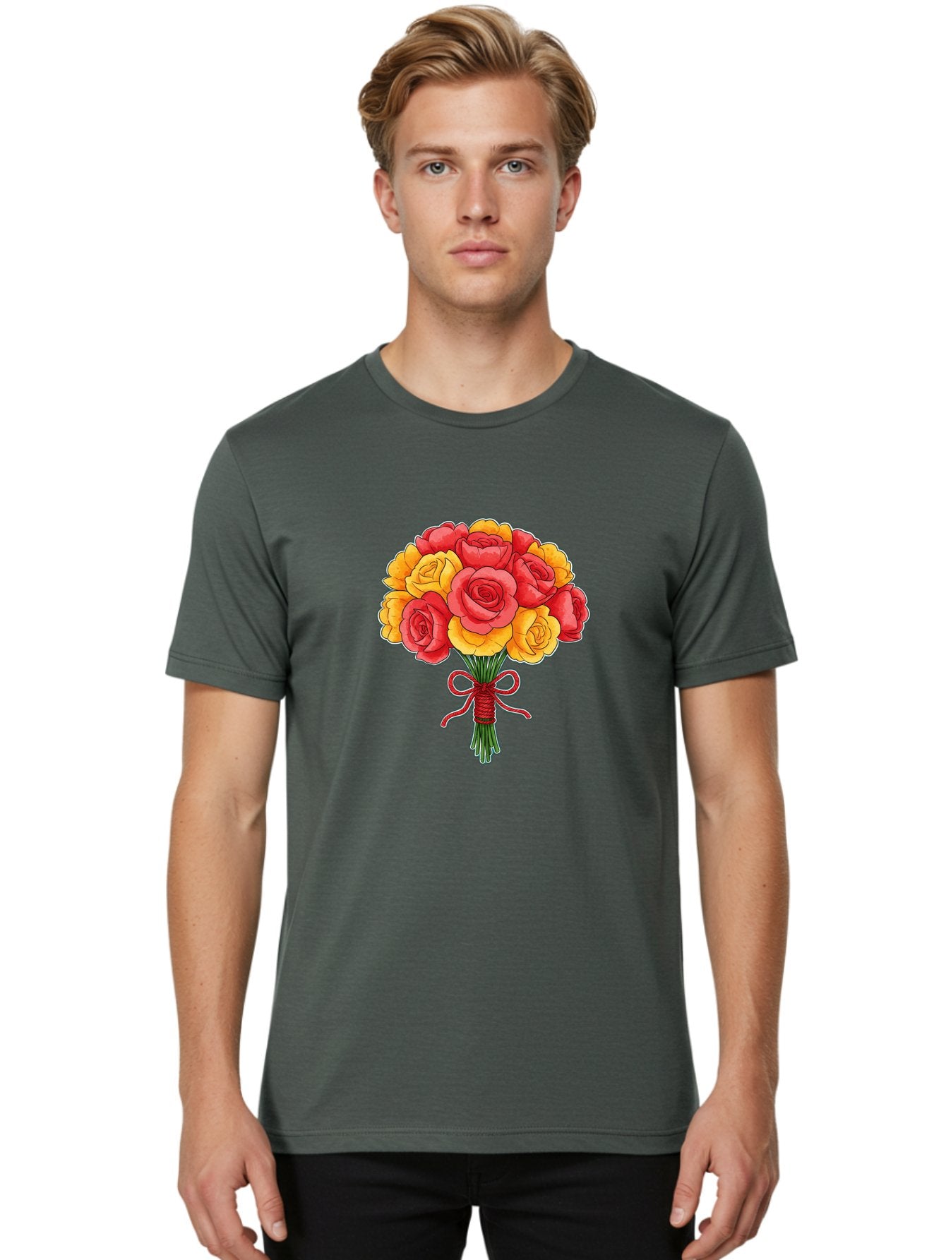 Rose-Bouquet-1 Men'S Graphic Tee, 100% Cotton, Comfortable Casual Summer Wear, Machine Washable, Vintage Camera, Old Camera, Antique Camera, Black Camera, Classic Photography, Photography Equipment, Nostalgic Device, Film Camera, Camera Art Baf487 29