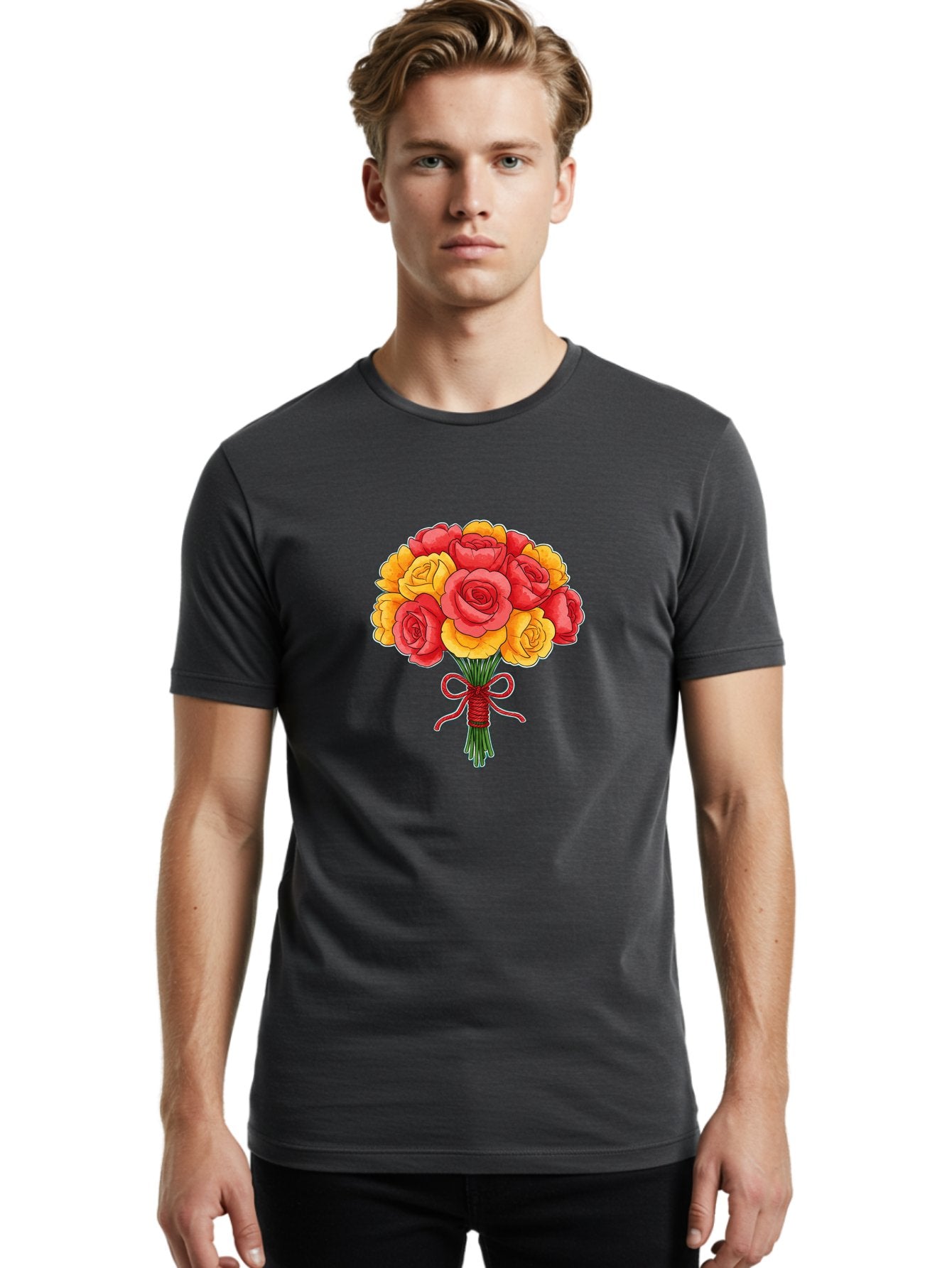 Rose-Bouquet-1 Men'S Graphic Tee, 100% Cotton, Comfortable Casual Summer Wear, Machine Washable, Vintage Camera, Old Camera, Antique Camera, Black Camera, Classic Photography, Photography Equipment, Nostalgic Device, Film Camera, Camera Art Baf487 22