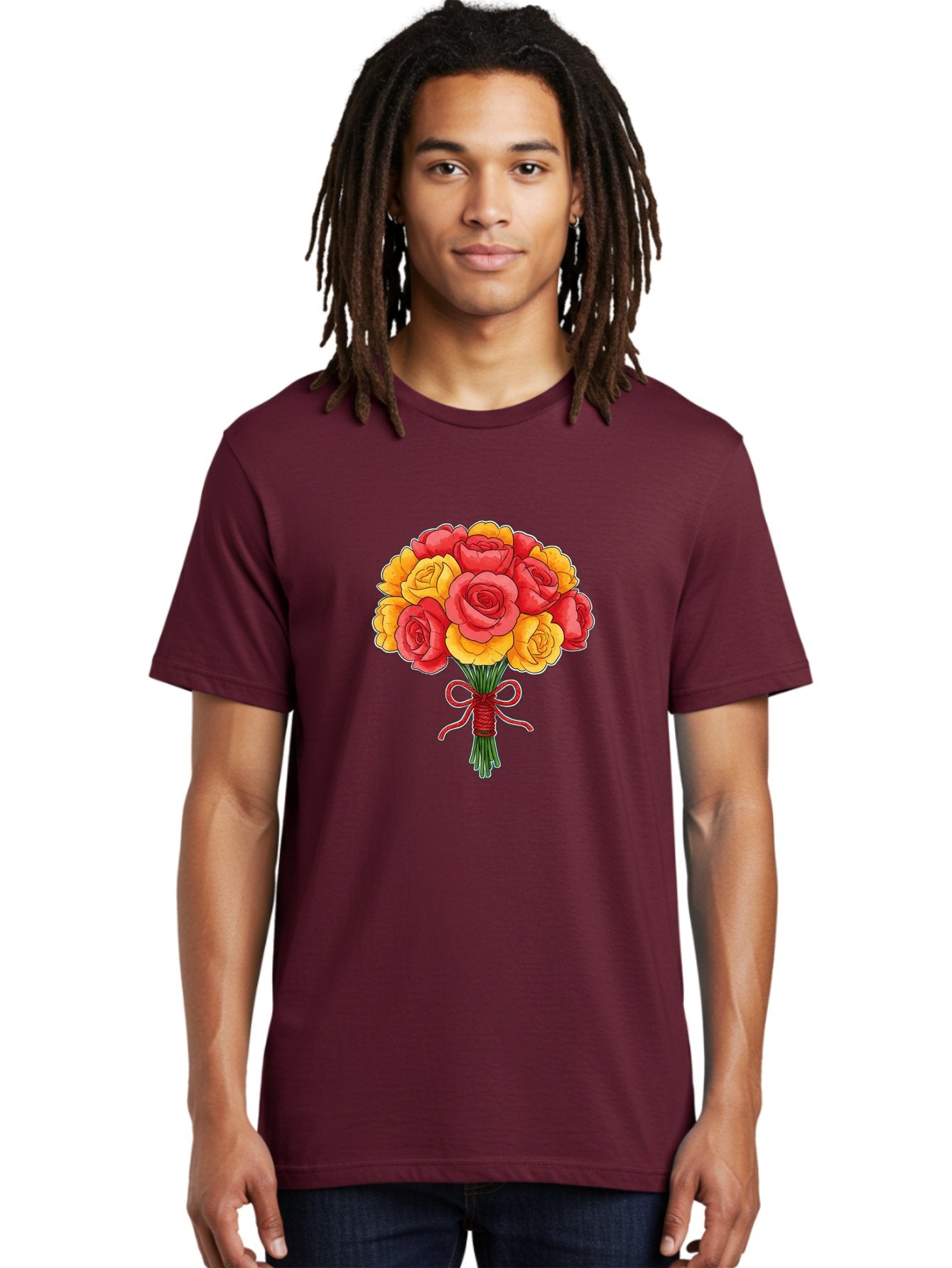 Rose-Bouquet-1 Men'S Graphic Tee, 100% Cotton, Comfortable Casual Summer Wear, Machine Washable, Vintage Camera, Old Camera, Antique Camera, Black Camera, Classic Photography, Photography Equipment, Nostalgic Device, Film Camera, Camera Art Baf487 19