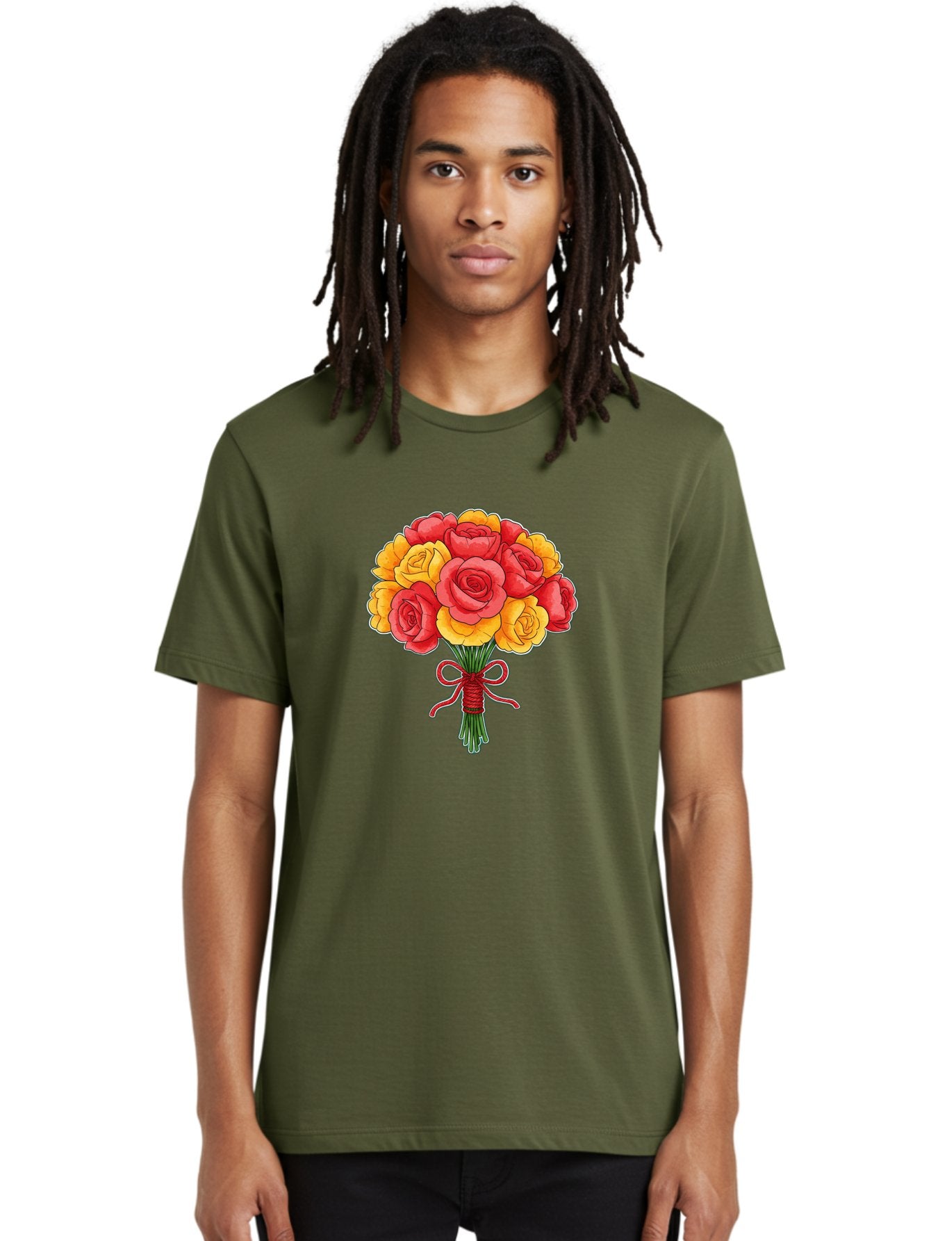 Rose-Bouquet-1 Men'S Graphic Tee, 100% Cotton, Comfortable Casual Summer Wear, Machine Washable, Vintage Camera, Old Camera, Antique Camera, Black Camera, Classic Photography, Photography Equipment, Nostalgic Device, Film Camera, Camera Art Baf487 25