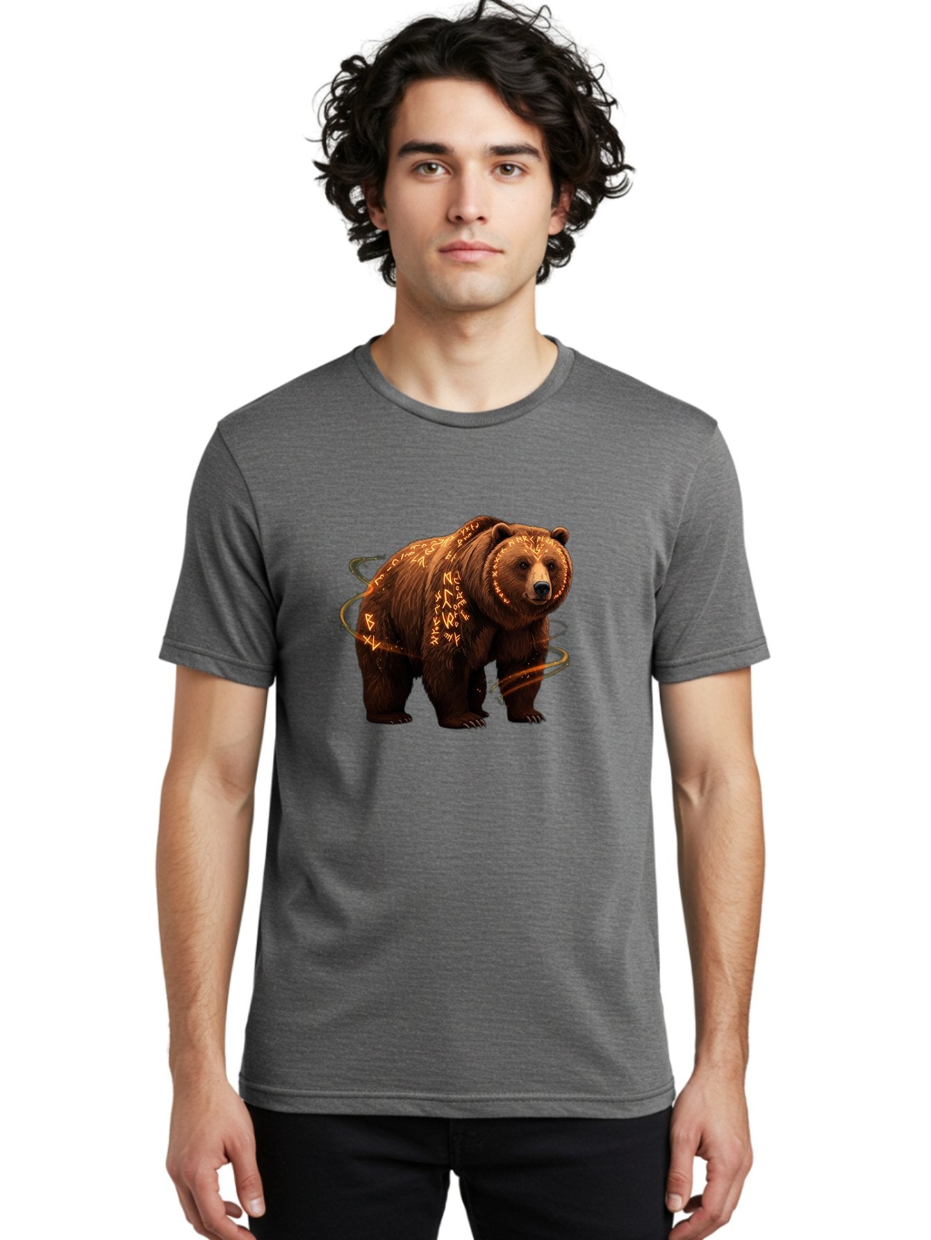 Runic-Bear-1 Men'S Graphic Tee, 100% Cotton, Comfortable Casual Summer Wear, Machine Washable, Vintage Camera, Old Camera, Antique Camera, Black Camera, Classic Photography, Photography Equipment, Nostalgic Device, Film Camera, Camera Art Baf489 24