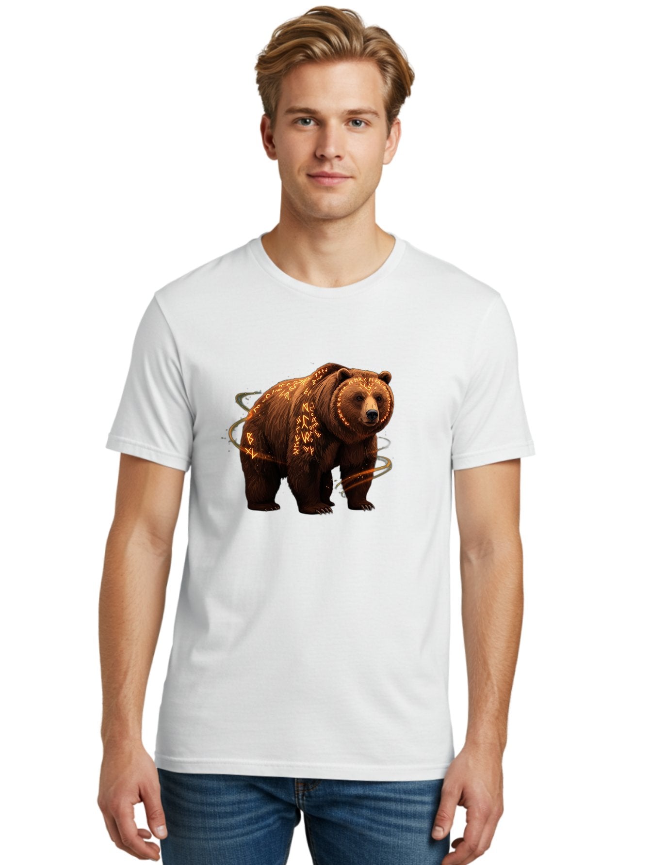 Runic-Bear-1 Men'S Graphic Tee, 100% Cotton, Comfortable Casual Summer Wear, Machine Washable, Vintage Camera, Old Camera, Antique Camera, Black Camera, Classic Photography, Photography Equipment, Nostalgic Device, Film Camera, Camera Art Baf489 26