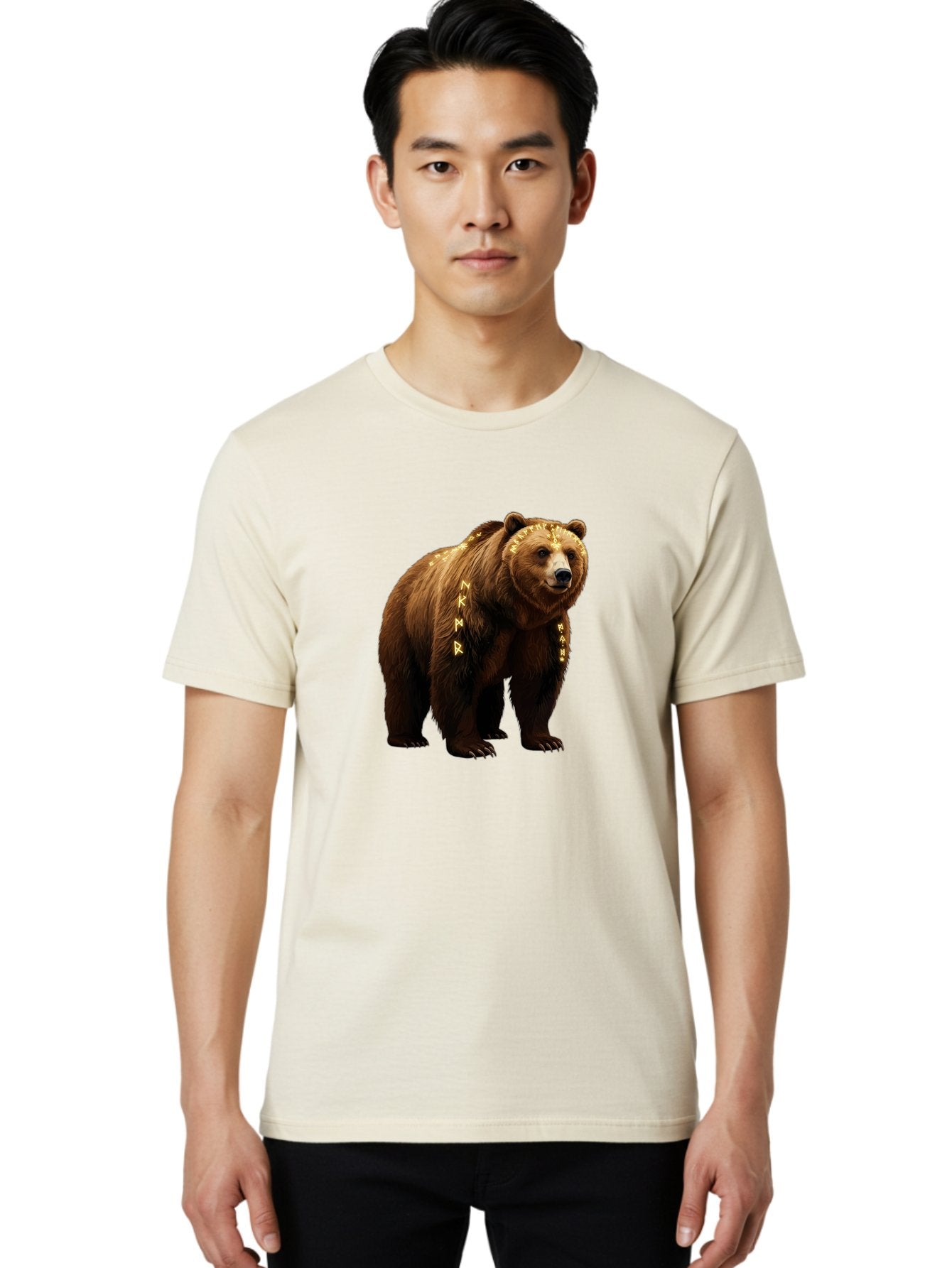 Runic-Brown-Bear Men'S Graphic Tee, 100% Cotton, Comfortable Casual Summer Wear, Machine Washable, Vintage Camera, Old Camera, Antique Camera, Black Camera, Classic Photography, Photography Equipment, Nostalgic Device, Film Camera, Camera Art Baf491 21