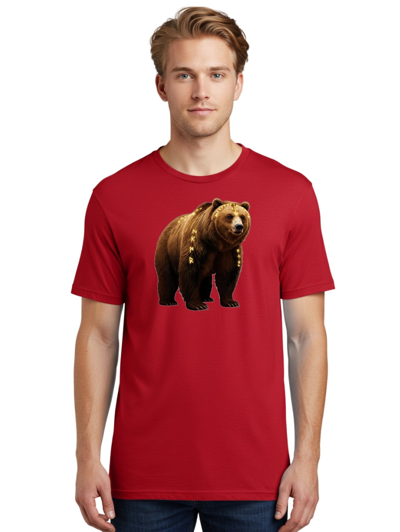 Runic-Brown-Bear Men'S Graphic Tee, 100% Cotton, Comfortable Casual Summer Wear, Machine Washable, Vintage Camera, Old Camera, Antique Camera, Black Camera, Classic Photography, Photography Equipment, Nostalgic Device, Film Camera, Camera Art Baf491 19