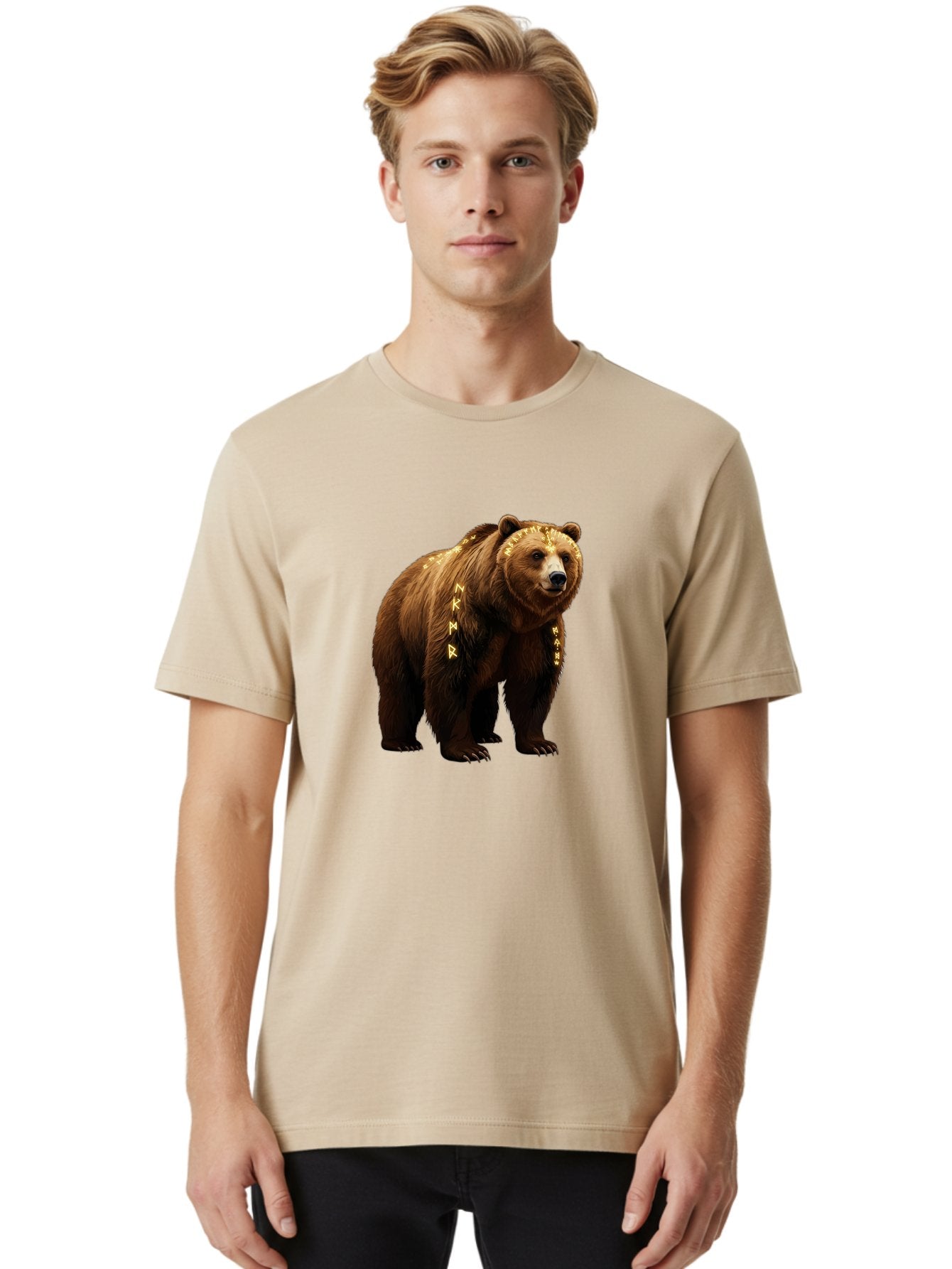 Runic-Brown-Bear Men'S Graphic Tee, 100% Cotton, Comfortable Casual Summer Wear, Machine Washable, Vintage Camera, Old Camera, Antique Camera, Black Camera, Classic Photography, Photography Equipment, Nostalgic Device, Film Camera, Camera Art Baf491 29
