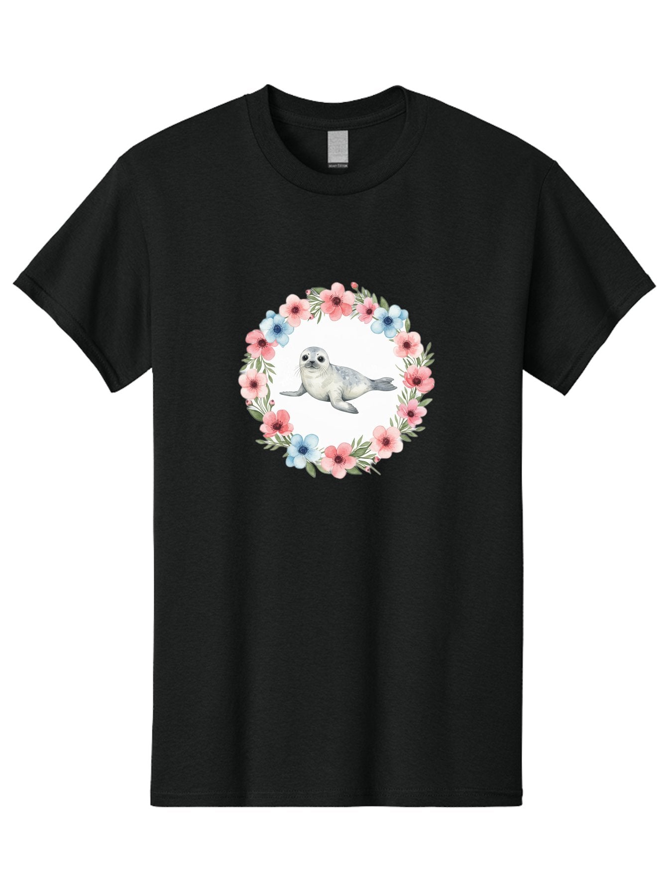 Seal-Floral-Wreath Men'S Graphic Tee, 100% Cotton, Comfortable Casual Summer Wear, Machine Washable, Vintage Camera, Old Camera, Antique Camera, Black Camera, Classic Photography, Photography Equipment, Nostalgic Device, Film Camera, Baf501 14