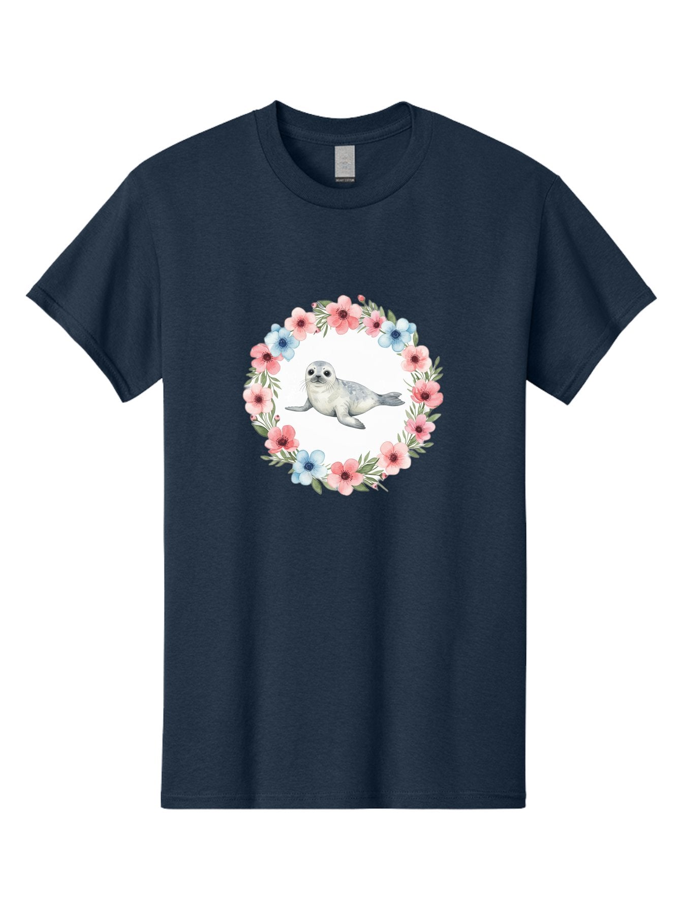 Seal-Floral-Wreath Men'S Graphic Tee, 100% Cotton, Comfortable Casual Summer Wear, Machine Washable, Vintage Camera, Old Camera, Antique Camera, Black Camera, Classic Photography, Photography Equipment, Nostalgic Device, Film Camera, Baf501 15