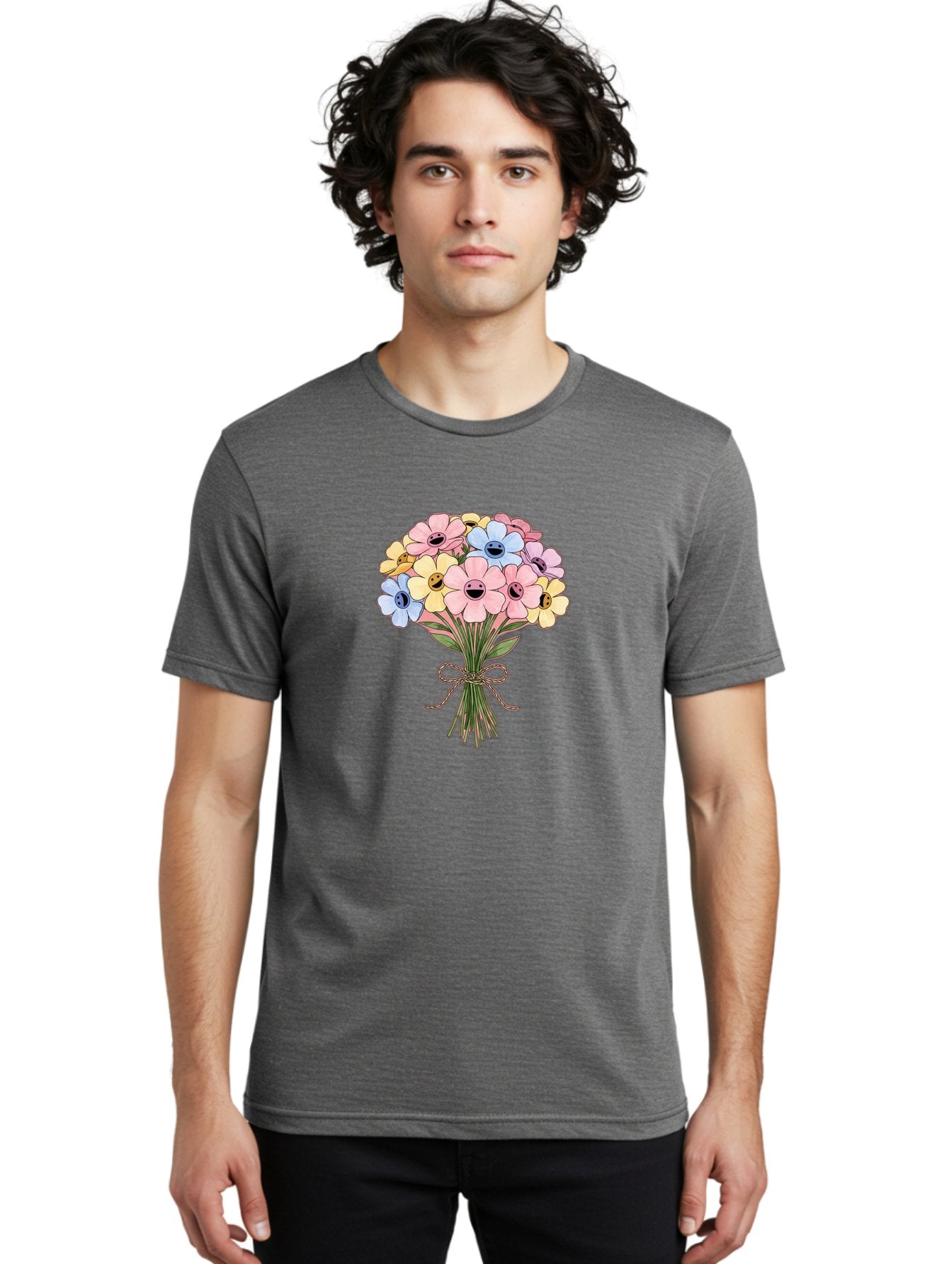 Smiley-Flower-Bouquet Men'S Graphic Tee, 100% Cotton, Comfortable Casual Summer Wear, Machine Washable, Vintage Camera, Old Camera, Antique Camera, Black Camera, Classic Photography, Photography Equipment, Nostalgic Device, Film Camera, Baf517 22