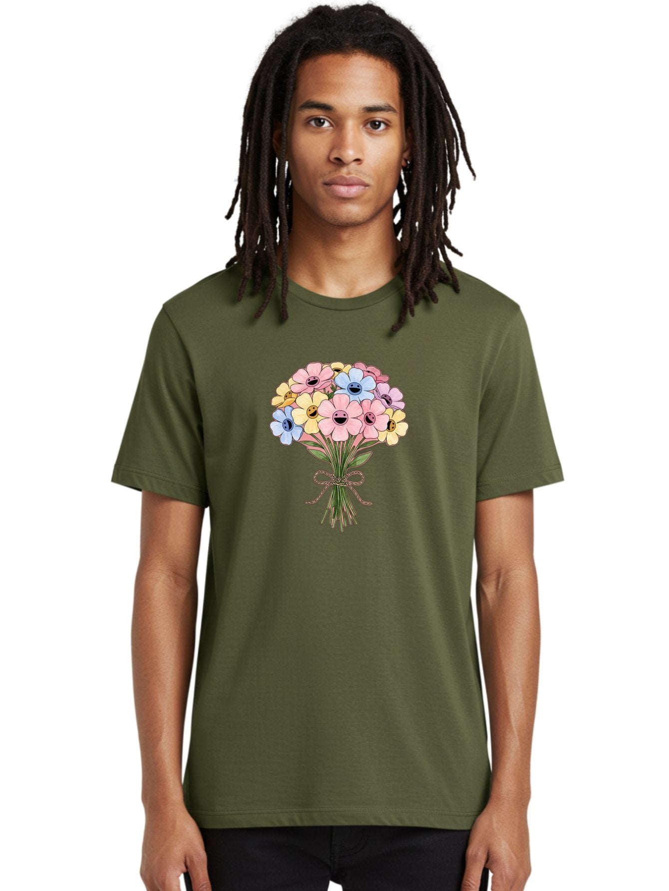Smiley-Flower-Bouquet Men'S Graphic Tee, 100% Cotton, Comfortable Casual Summer Wear, Machine Washable, Vintage Camera, Old Camera, Antique Camera, Black Camera, Classic Photography, Photography Equipment, Nostalgic Device, Film Camera, Baf517 24