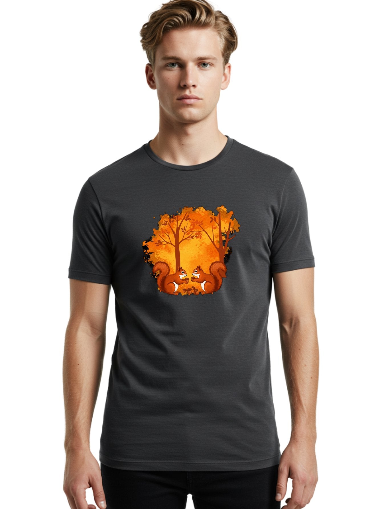 Squirrels-In-Autumn-Trees Men'S Graphic Tee, 100% Cotton, Comfortable Casual Summer Wear, Machine Washable, Vintage Camera, Old Camera, Antique Camera, Black Camera, Classic Photography, Photography Equipment, Nostalgic Device, Film Camera, Baf538 17