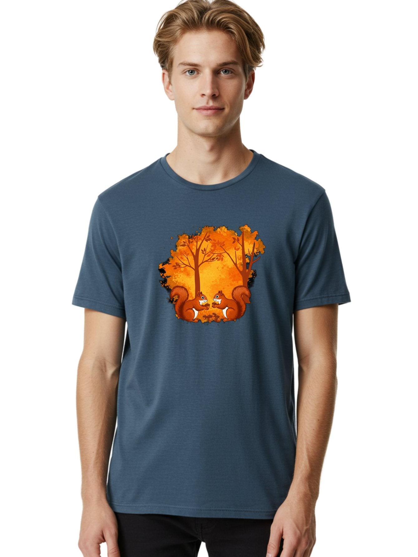 Squirrels-In-Autumn-Trees Men'S Graphic Tee, 100% Cotton, Comfortable Casual Summer Wear, Machine Washable, Vintage Camera, Old Camera, Antique Camera, Black Camera, Classic Photography, Photography Equipment, Nostalgic Device, Film Camera, Baf538 28