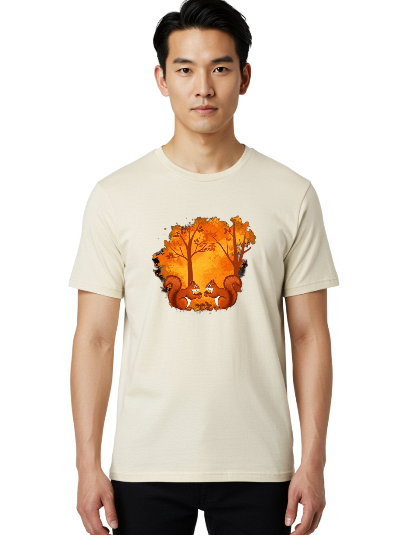 Squirrels-In-Autumn-Trees Men'S Graphic Tee, 100% Cotton, Comfortable Casual Summer Wear, Machine Washable, Vintage Camera, Old Camera, Antique Camera, Black Camera, Classic Photography, Photography Equipment, Nostalgic Device, Film Camera, Baf538 24