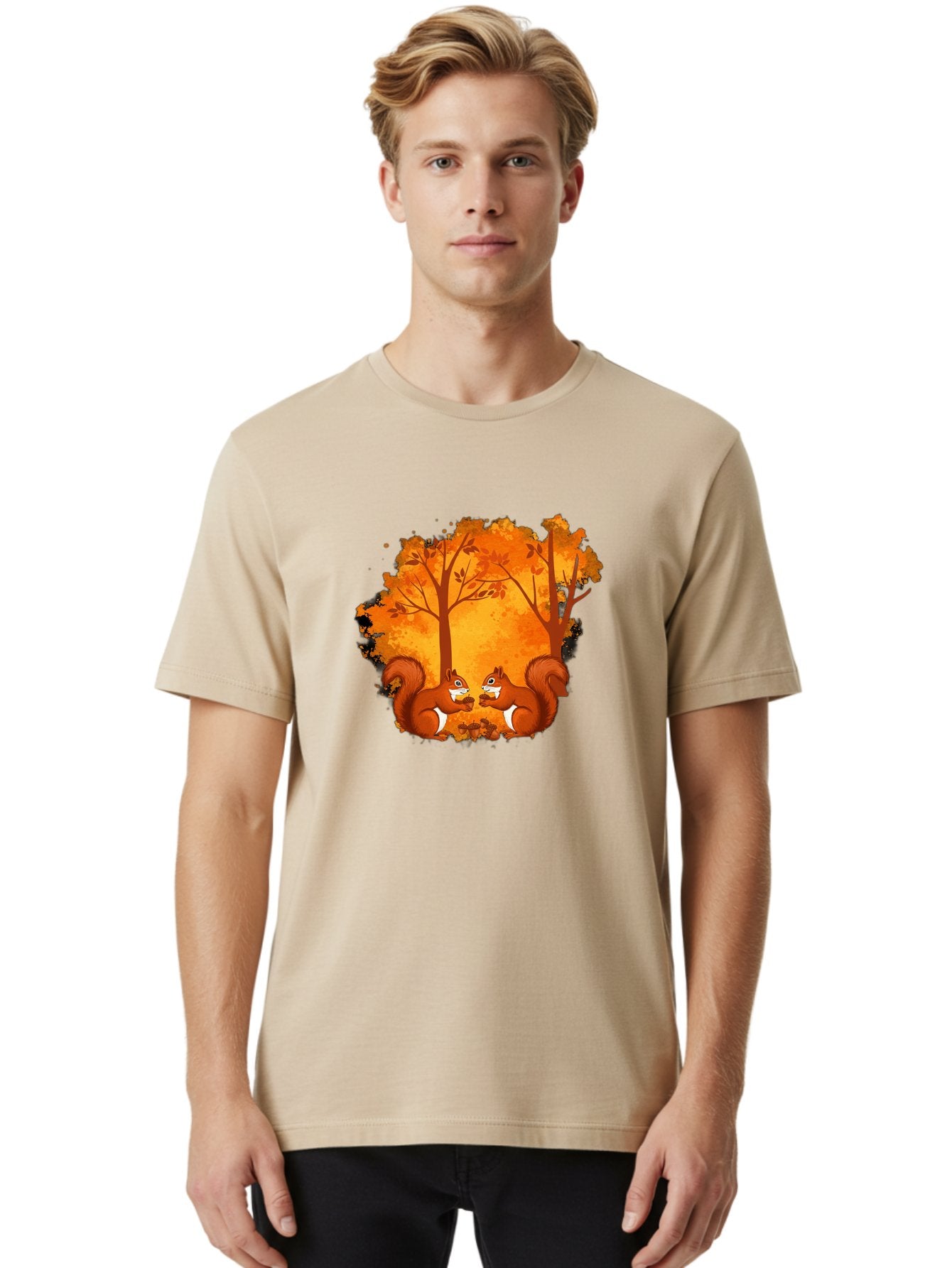 Squirrels-In-Autumn-Trees Men'S Graphic Tee, 100% Cotton, Comfortable Casual Summer Wear, Machine Washable, Vintage Camera, Old Camera, Antique Camera, Black Camera, Classic Photography, Photography Equipment, Nostalgic Device, Film Camera, Baf538 16