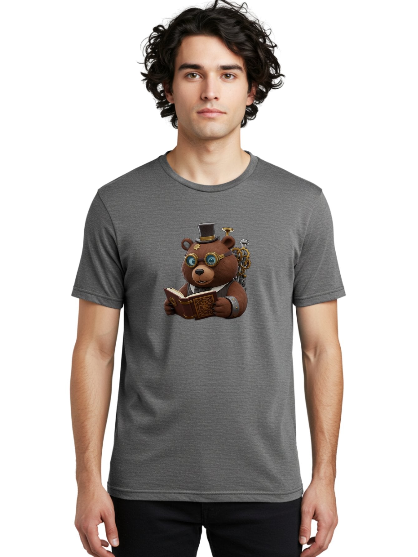Steampunk-Bear Men'S Graphic Tee, 100% Cotton, Comfortable Casual Summer Wear, Machine Washable, Vintage Camera, Old Camera, Antique Camera, Black Camera, Classic Photography, Photography Equipment, Nostalgic Device, Film Camera, Camera Art Baf546 25