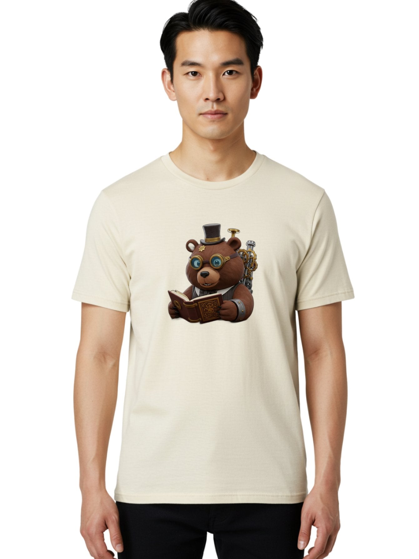 Steampunk-Bear Men'S Graphic Tee, 100% Cotton, Comfortable Casual Summer Wear, Machine Washable, Vintage Camera, Old Camera, Antique Camera, Black Camera, Classic Photography, Photography Equipment, Nostalgic Device, Film Camera, Camera Art Baf546 28