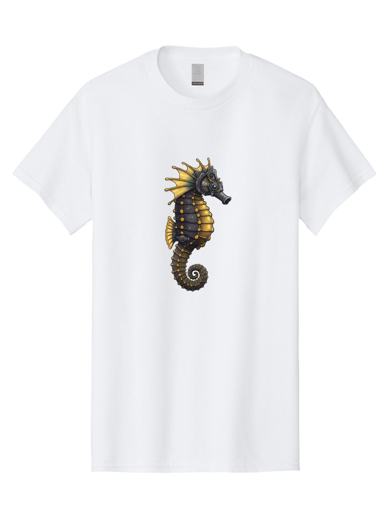 Steampunk-Seahorse Men'S Graphic Tee, 100% Cotton, Comfortable Casual Summer Wear, Machine Washable, Vintage Camera, Old Camera, Antique Camera, Black Camera, Classic Photography, Photography Equipment, Nostalgic Device, Film Camera, Baf550 12