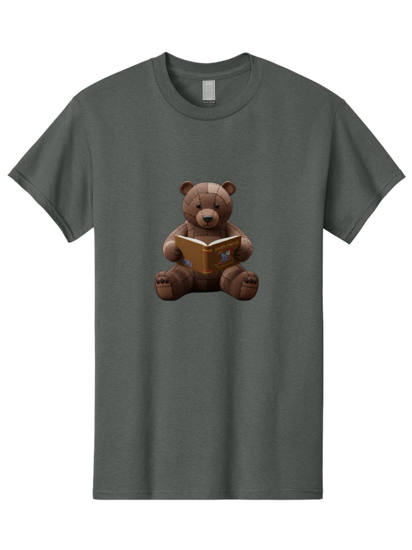 Stitched-Teddy-Bear-Reading-Story-Pockets Men'S Graphic Tee, 100% Cotton, Comfortable Casual Summer Wear, Machine Washable, Vintage Camera, Old Camera, Antique Camera, Black Camera, Classic Photography, Photography Equipment, Nostalgic Device, Baf552