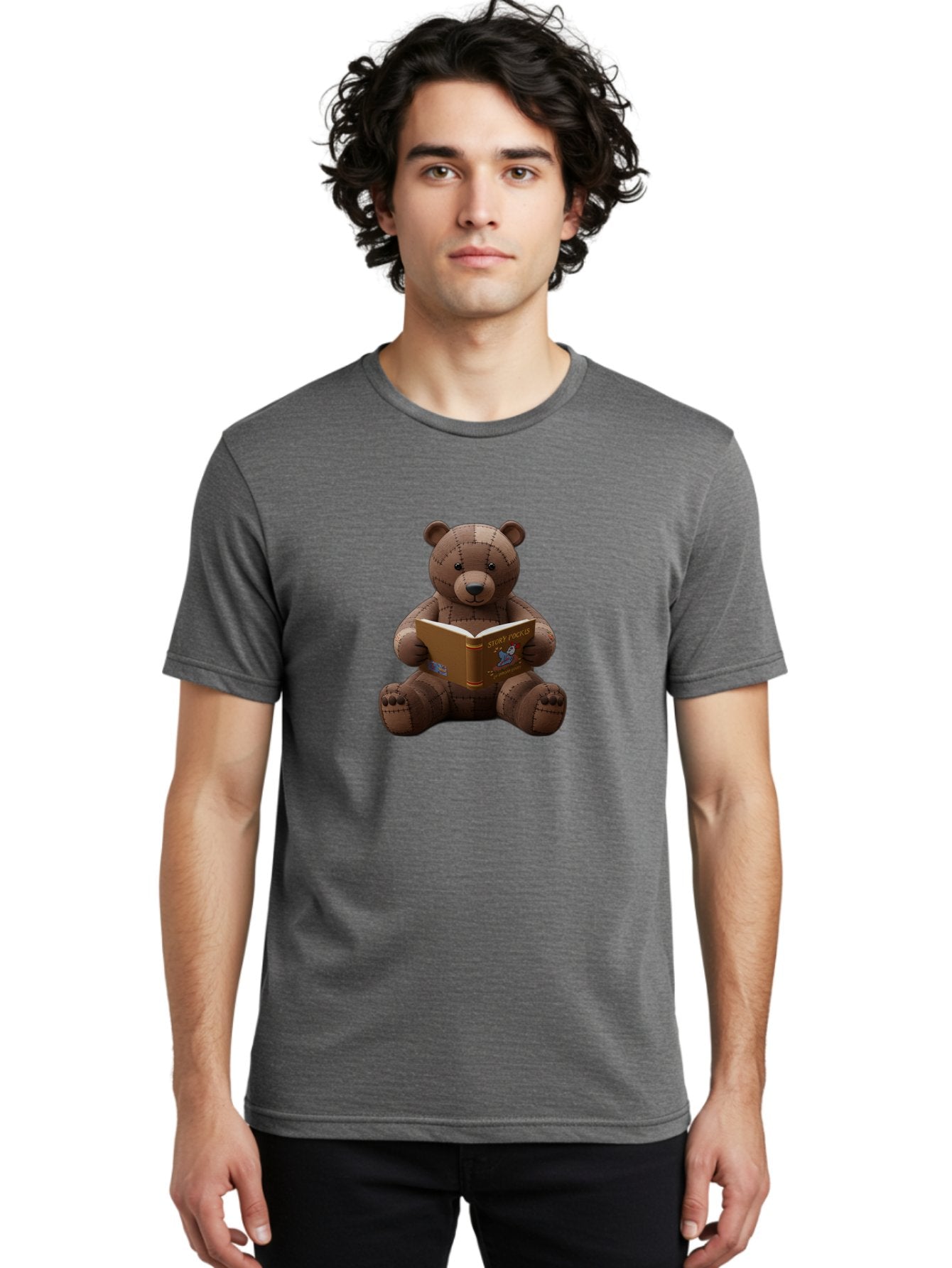 Stitched-Teddy-Bear-Reading-Story-Pockets Men'S Graphic Tee, 100% Cotton, Comfortable Casual Summer Wear, Machine Washable, Vintage Camera, Old Camera, Antique Camera, Black Camera, Classic Photography, Photography Equipment, Nostalgic Device, Baf552 27