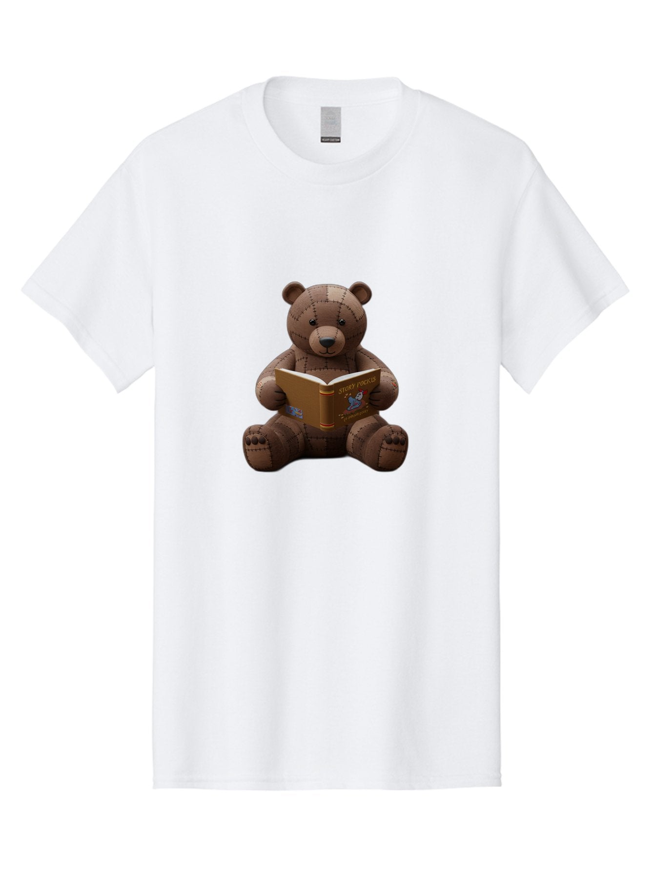 Stitched-Teddy-Bear-Reading-Story-Pockets Men'S Graphic Tee, 100% Cotton, Comfortable Casual Summer Wear, Machine Washable, Vintage Camera, Old Camera, Antique Camera, Black Camera, Classic Photography, Photography Equipment, Nostalgic Device, Baf552 4