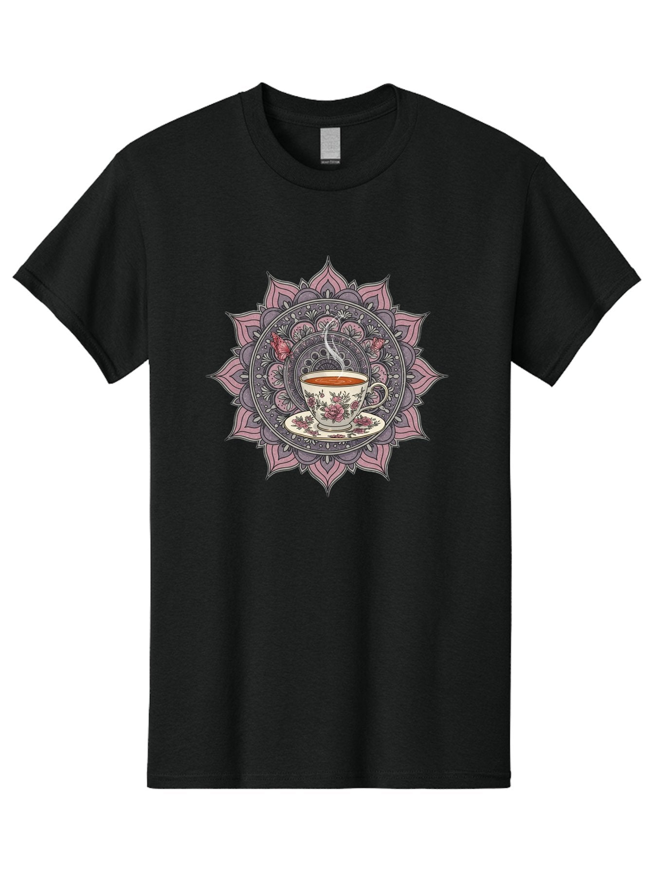Tea-Cup-Mandala-1 Men'S Graphic Tee, 100% Cotton, Comfortable Casual Summer Wear, Machine Washable, Vintage Camera, Old Camera, Antique Camera, Black Camera, Classic Photography, Photography Equipment, Nostalgic Device, Film Camera, Camera Art Baf564 7