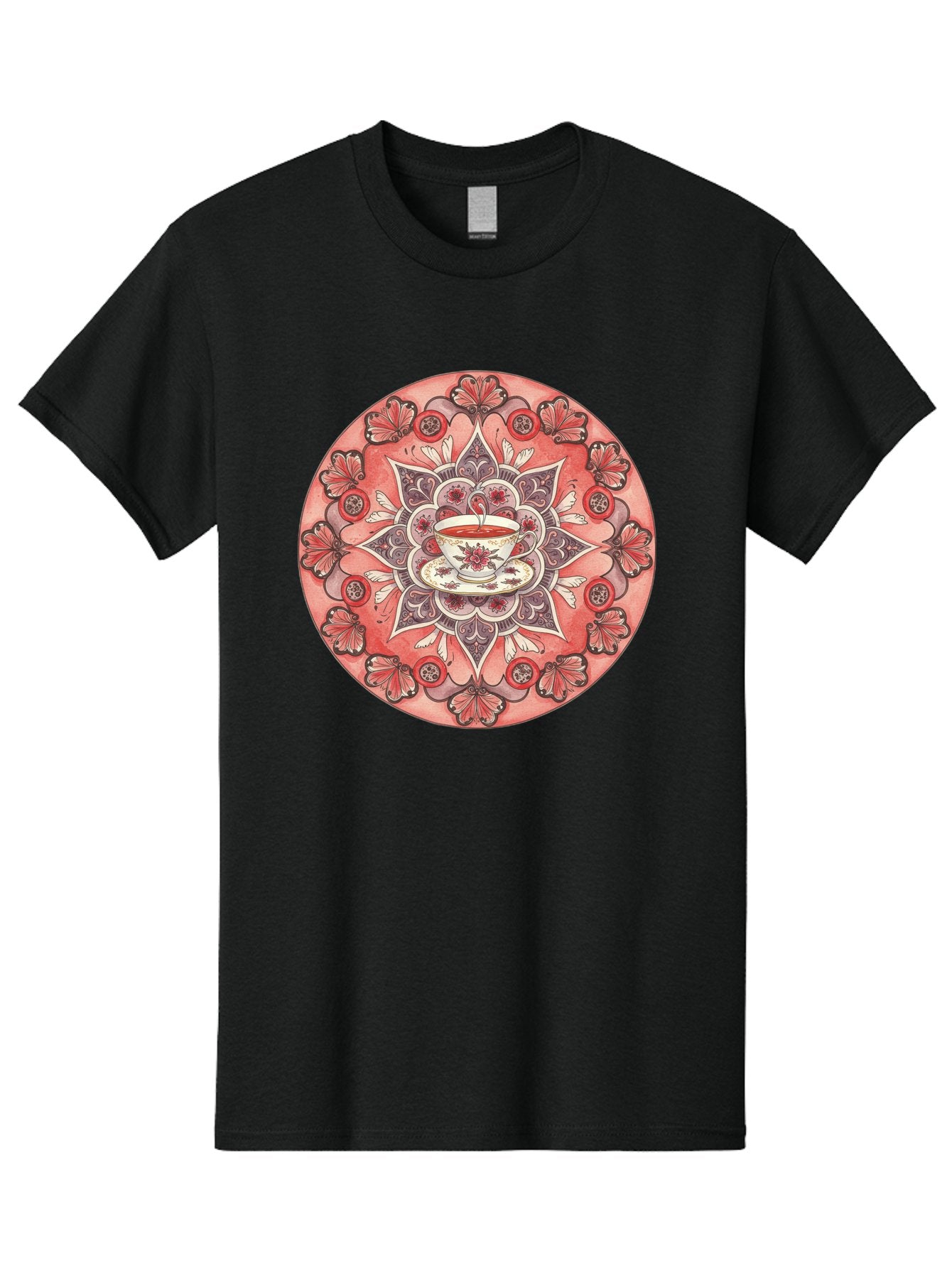Tea-Cup-Mandala-2 Men'S Graphic Tee, 100% Cotton, Comfortable Casual Summer Wear, Machine Washable, Vintage Camera, Old Camera, Antique Camera, Black Camera, Classic Photography, Photography Equipment, Nostalgic Device, Film Camera, Camera Art Baf565 10