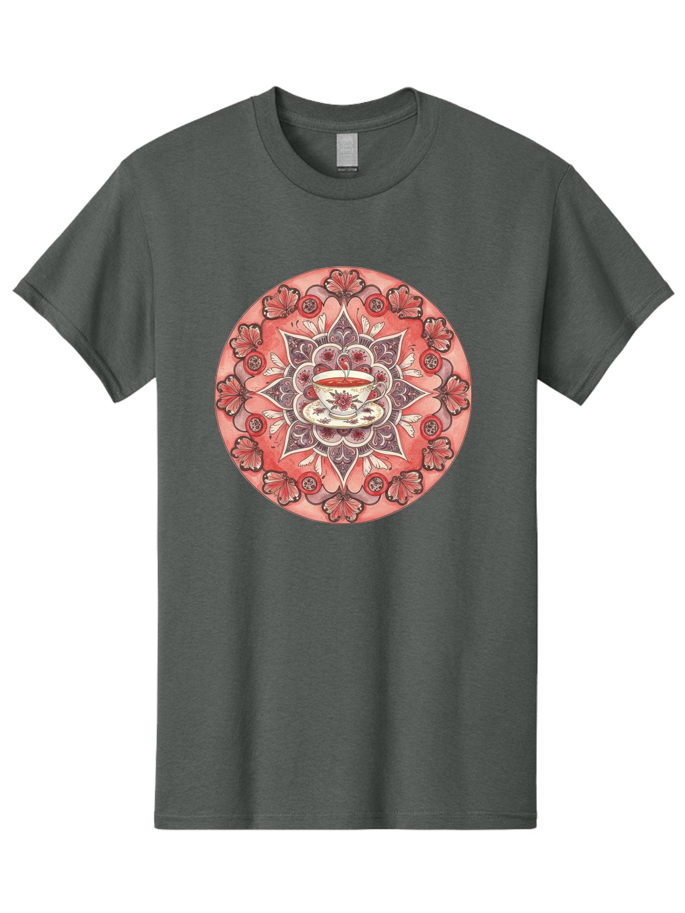 Tea-Cup-Mandala-2 Men'S Graphic Tee, 100% Cotton, Comfortable Casual Summer Wear, Machine Washable, Vintage Camera, Old Camera, Antique Camera, Black Camera, Classic Photography, Photography Equipment, Nostalgic Device, Film Camera, Camera Art Baf565 6