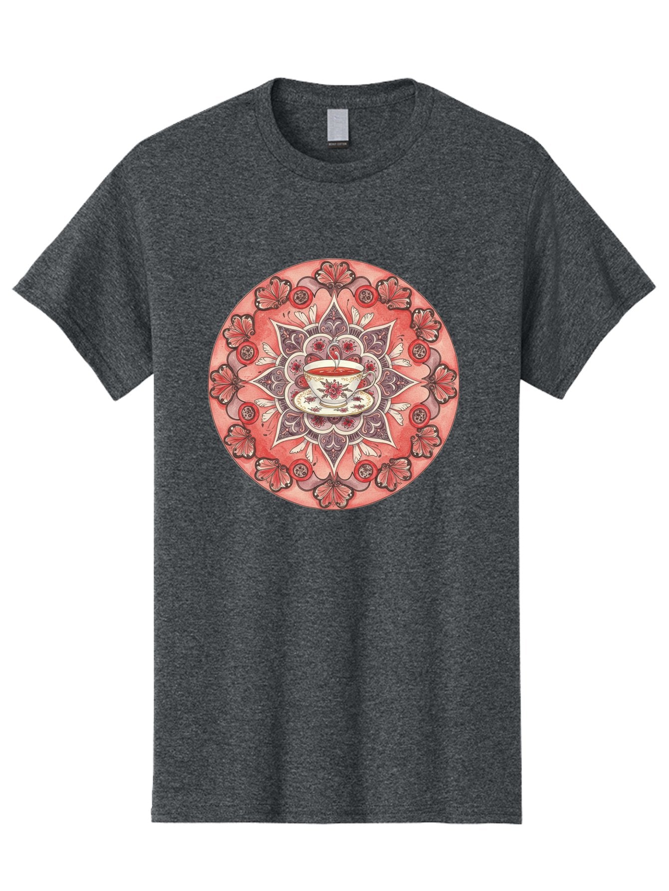Tea-Cup-Mandala-2 Men'S Graphic Tee, 100% Cotton, Comfortable Casual Summer Wear, Machine Washable, Vintage Camera, Old Camera, Antique Camera, Black Camera, Classic Photography, Photography Equipment, Nostalgic Device, Film Camera, Camera Art Baf565 4