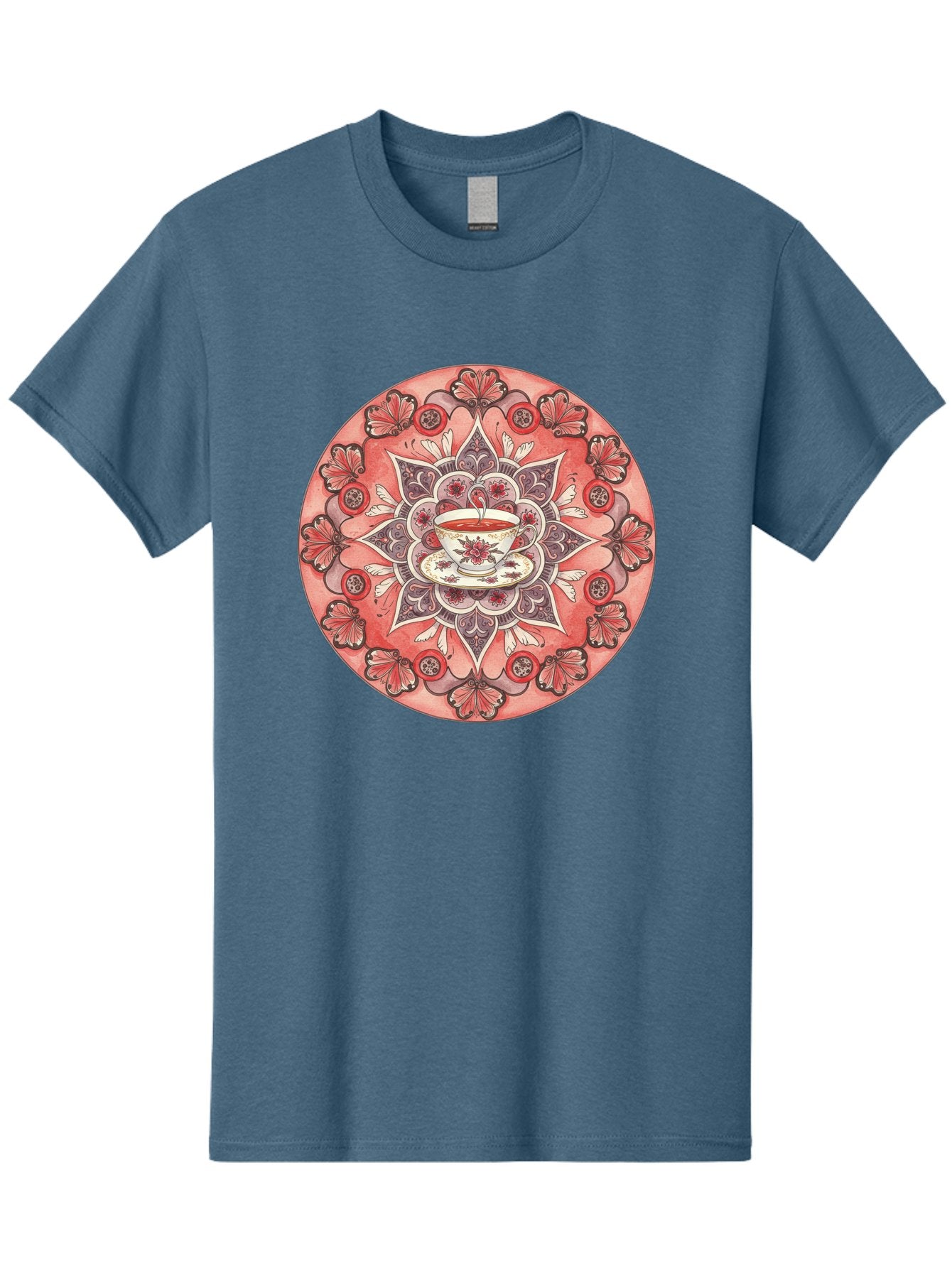 Tea-Cup-Mandala-2 Men'S Graphic Tee, 100% Cotton, Comfortable Casual Summer Wear, Machine Washable, Vintage Camera, Old Camera, Antique Camera, Black Camera, Classic Photography, Photography Equipment, Nostalgic Device, Film Camera, Camera Art Baf565 15
